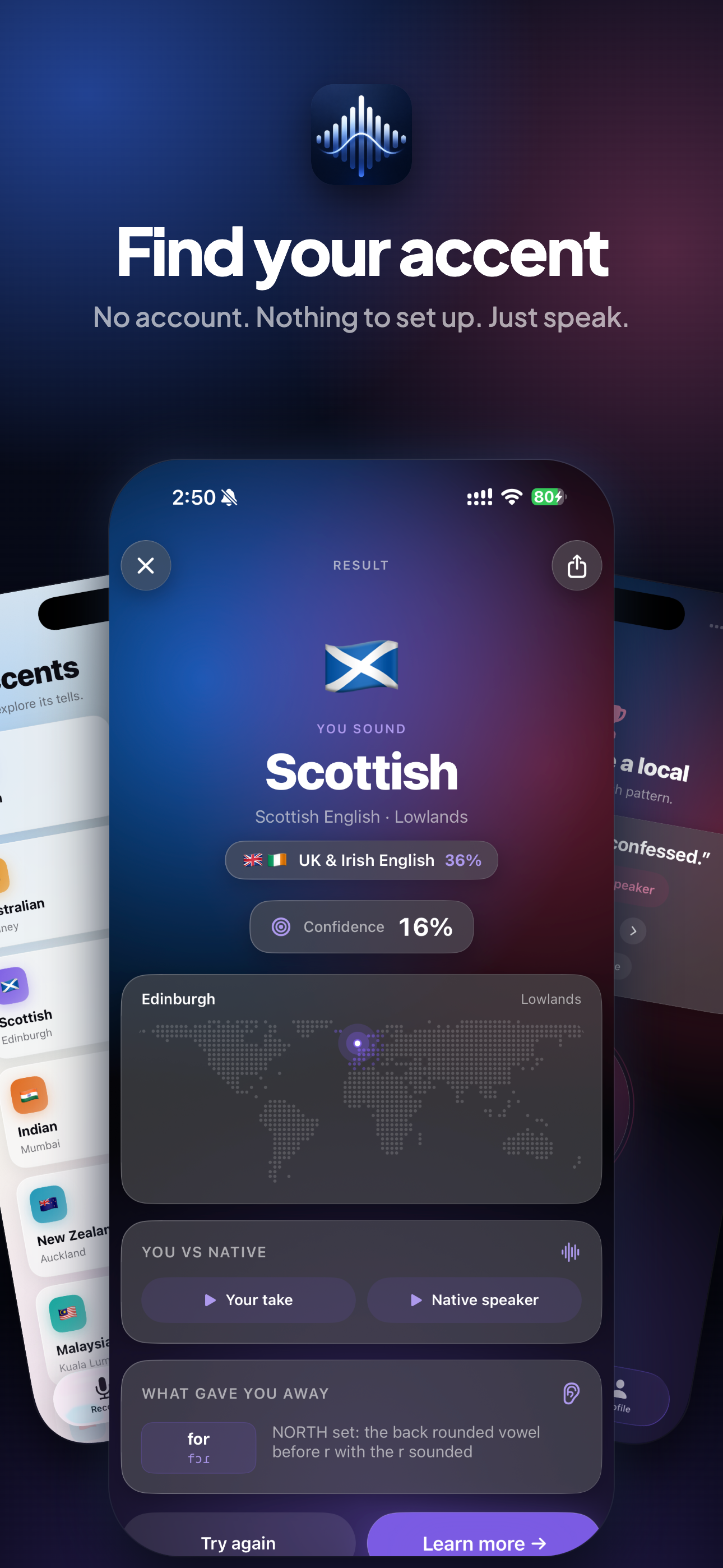 Accent Test on iPhone, screen 10