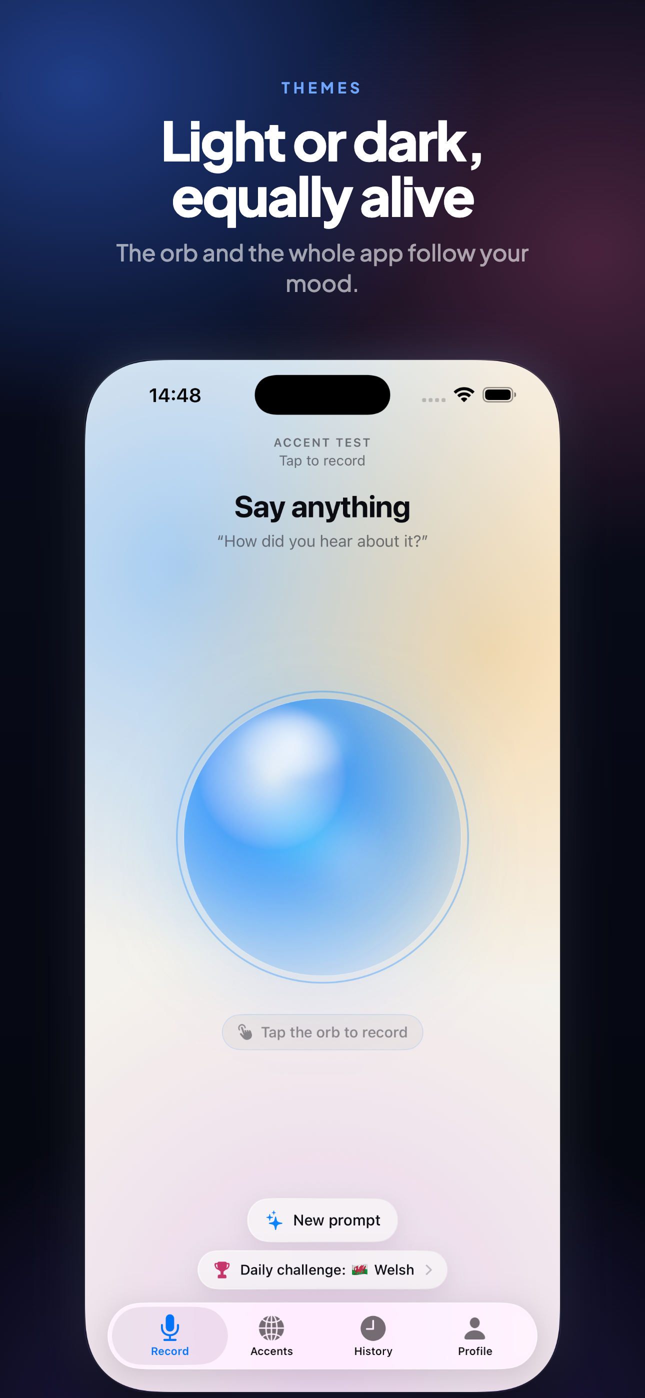 Accent Test on iPhone, screen 8