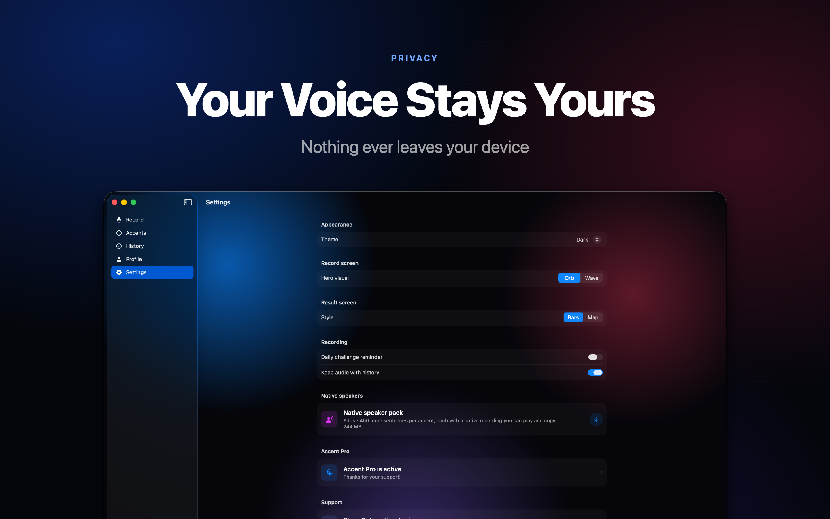 Accent Test on Mac, screen 10