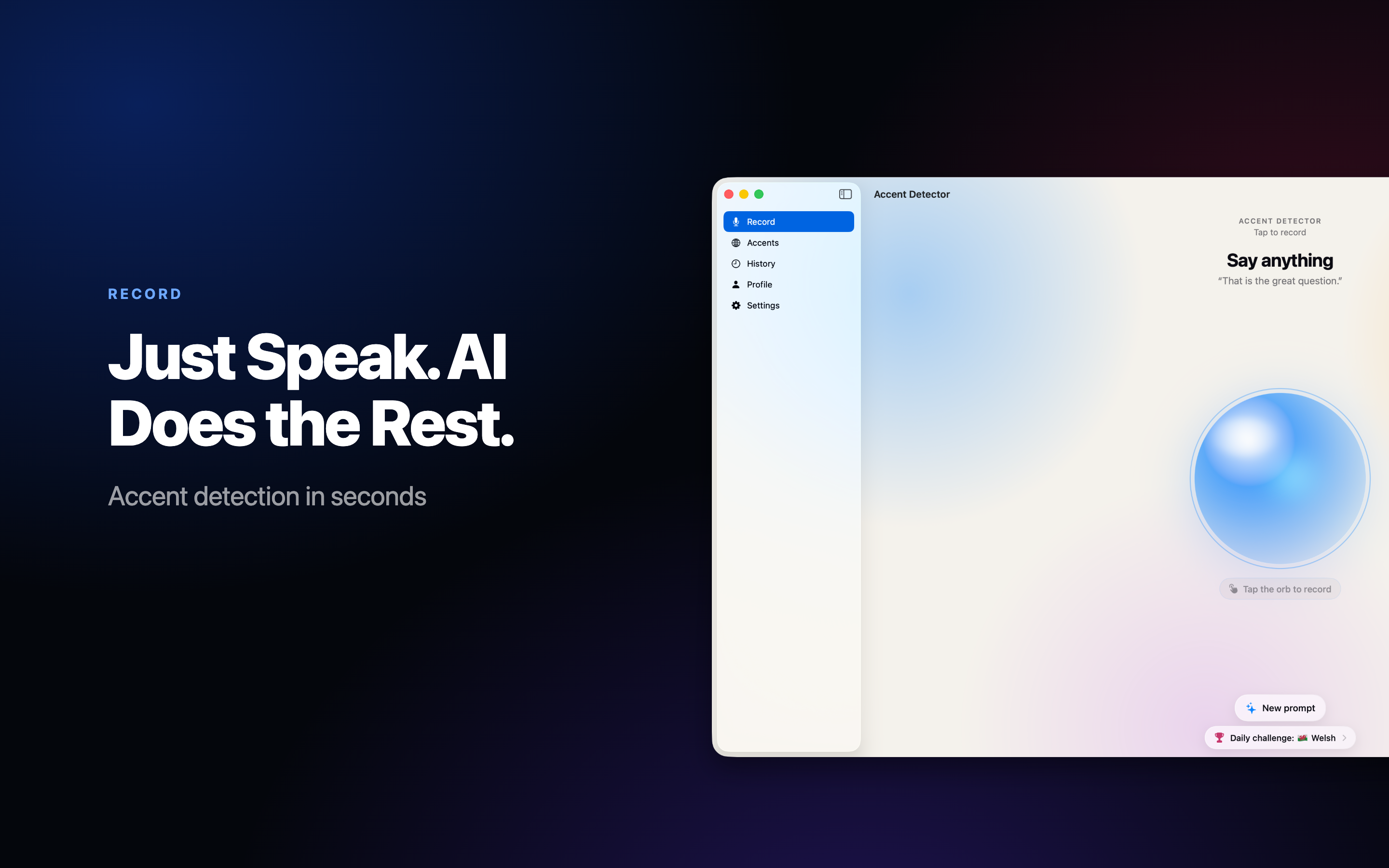Accent Test on Mac, screen 2