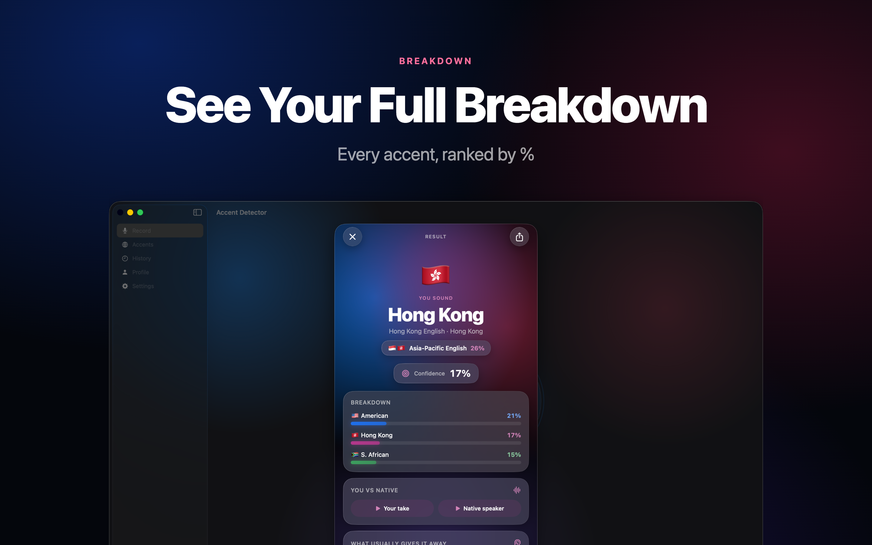 Accent Test on Mac, screen 4