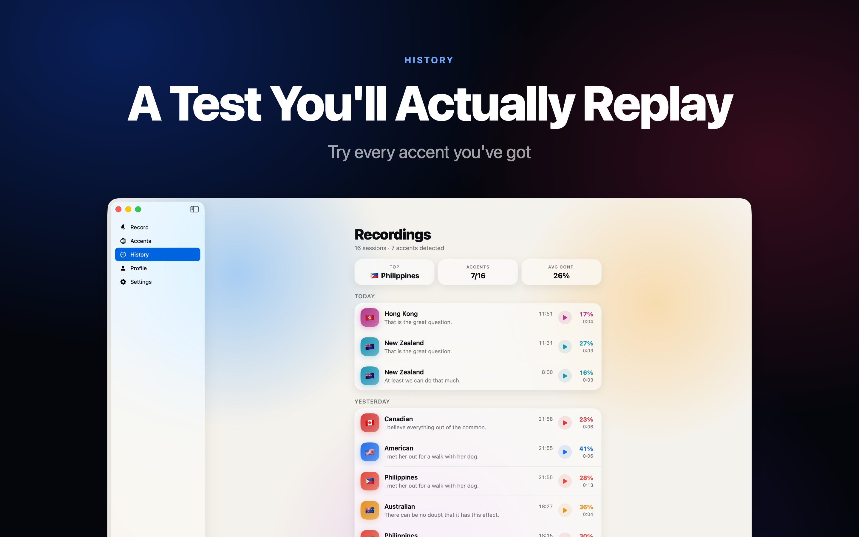 Accent Test on Mac, screen 7