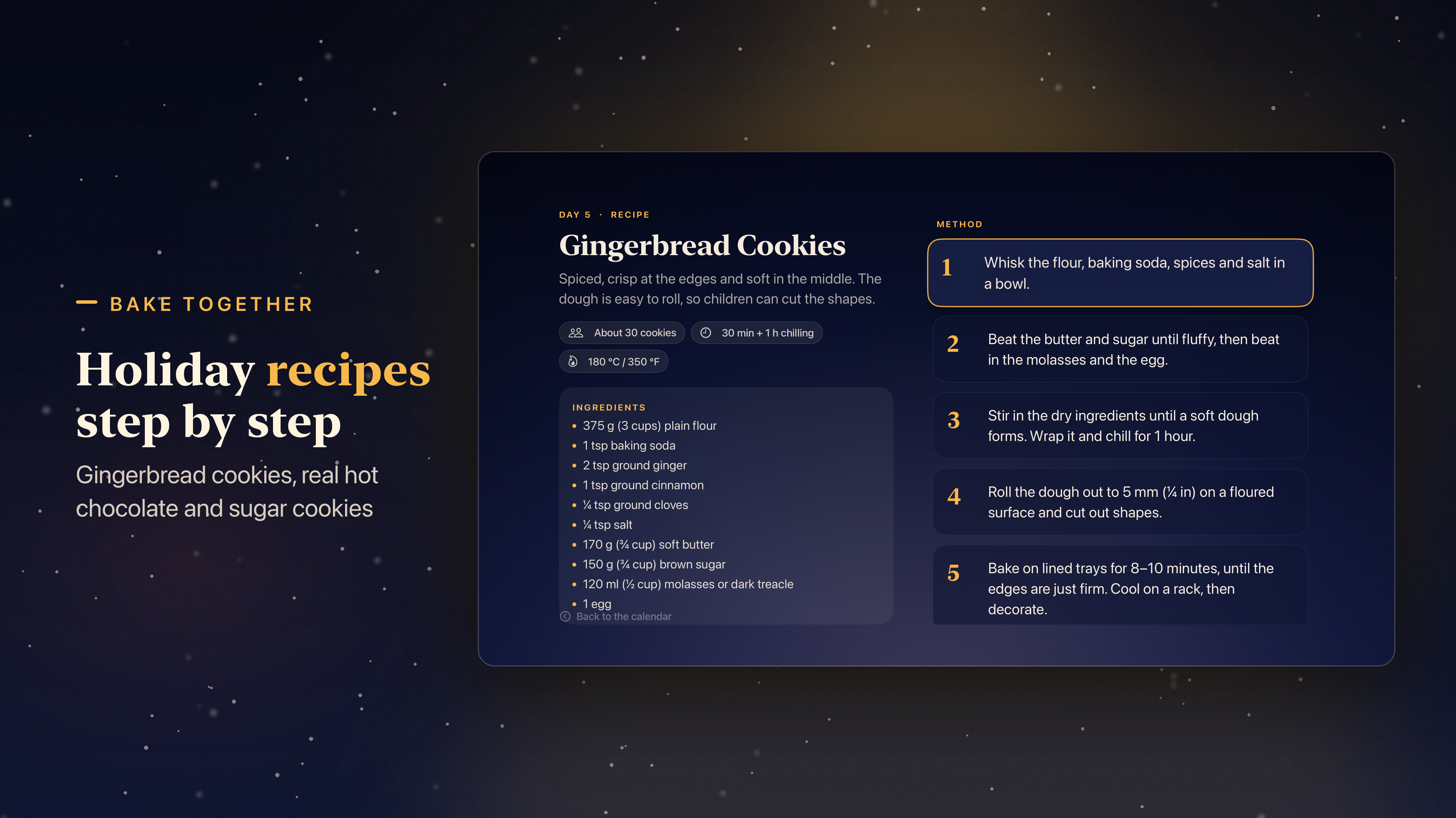 Christmas Advent Calendar on Apple TV: a step-by-step gingerbread cookie recipe