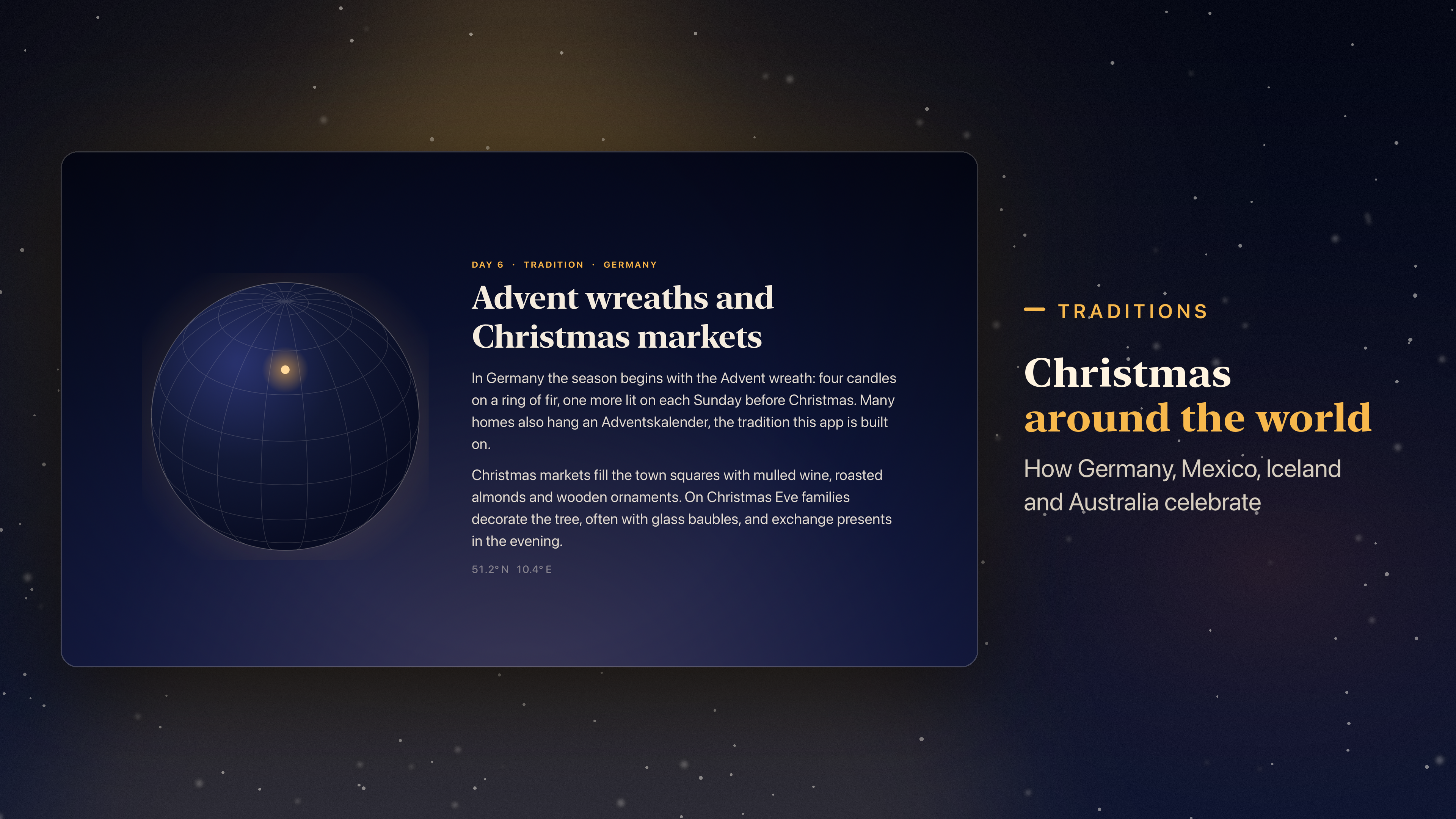 Christmas Advent Calendar on Apple TV: Advent wreaths and Christmas markets in Germany
