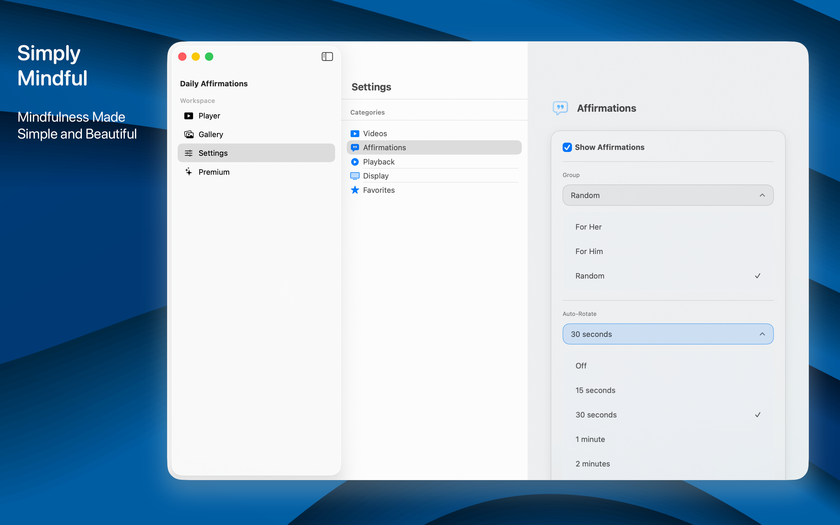 Daily Affirmations macOS screenshot 4