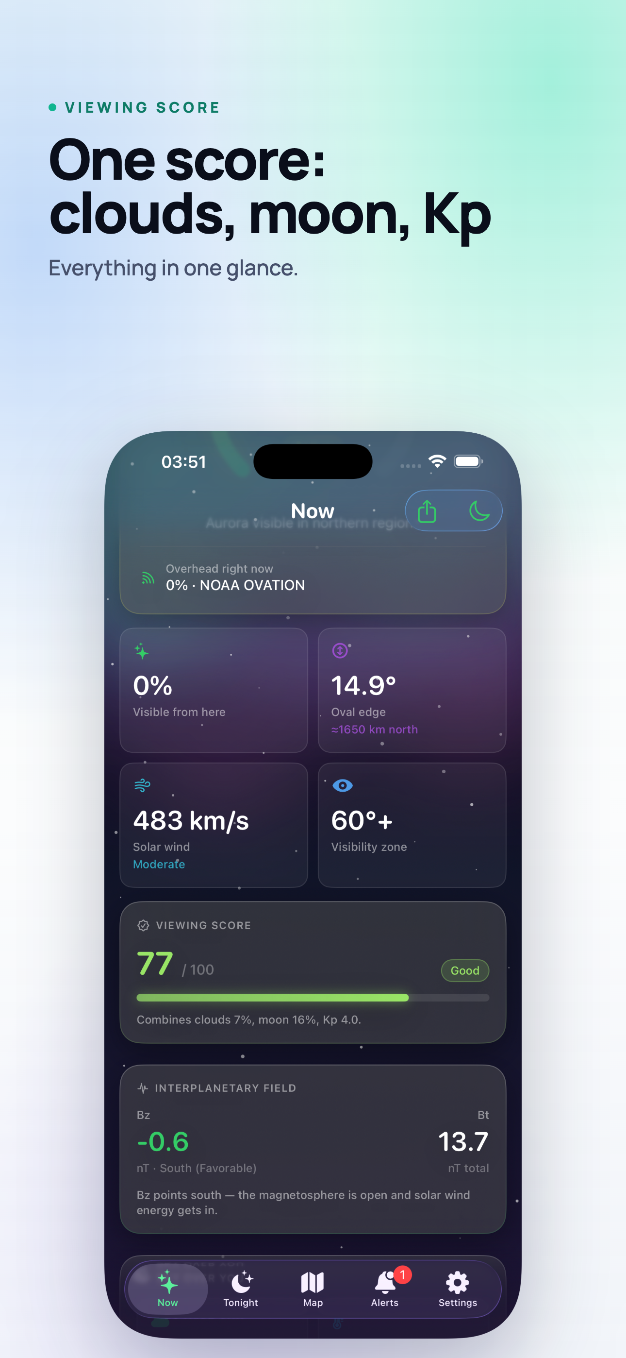 Aurora Forecast on iPhone, screen 2