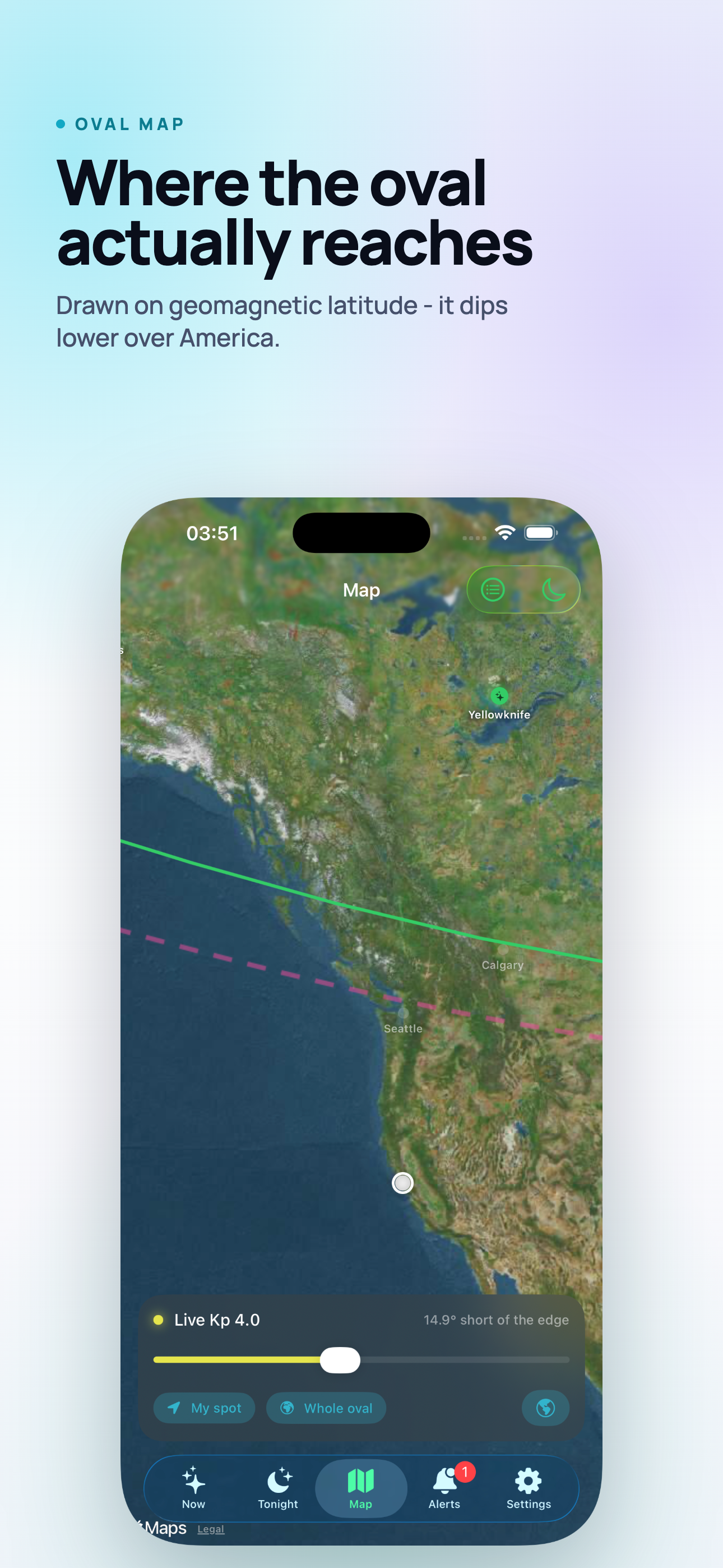 Aurora Forecast on iPhone, screen 6