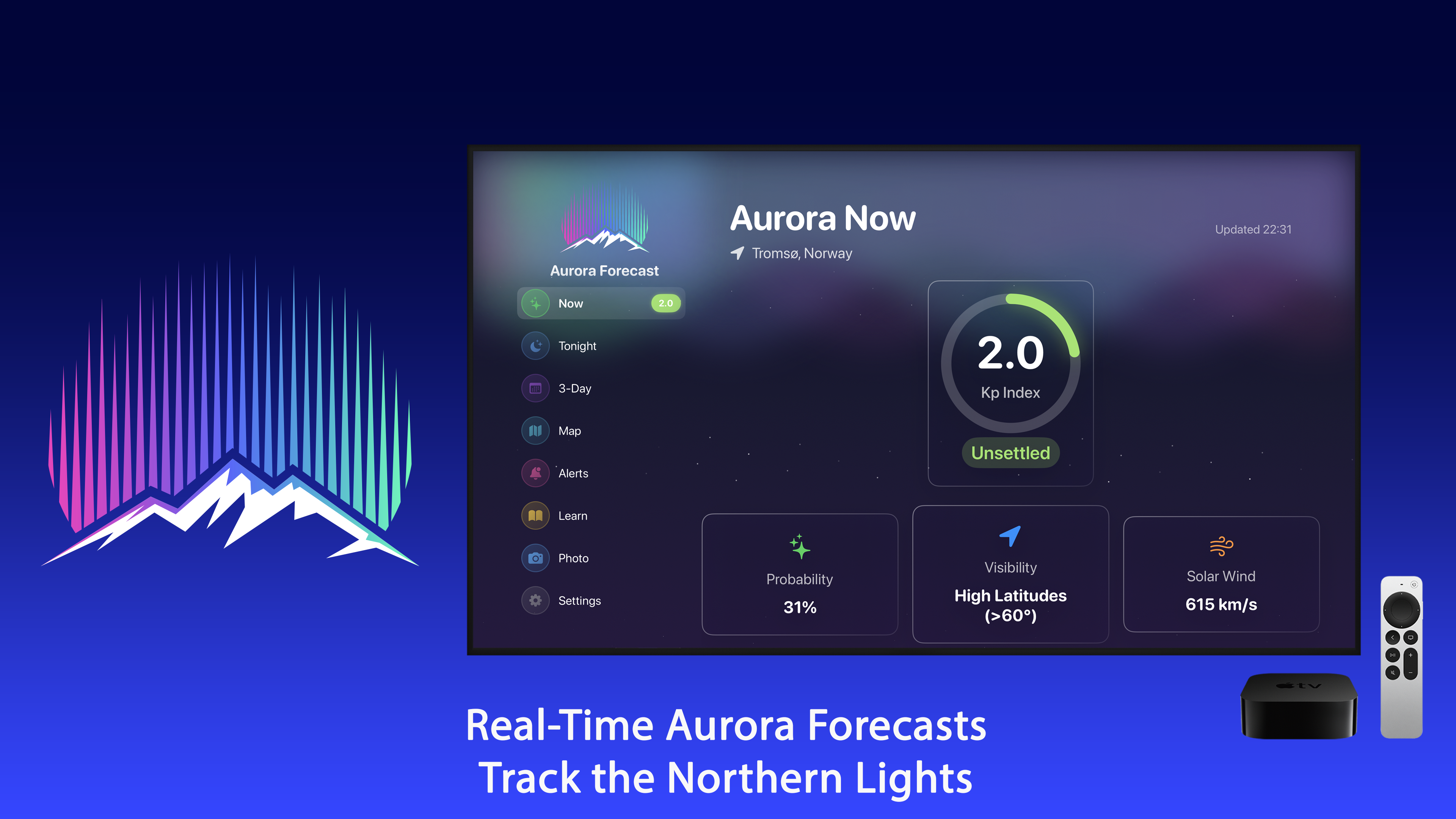 Northern Lights Forecast 4K Apple TV screenshot 1