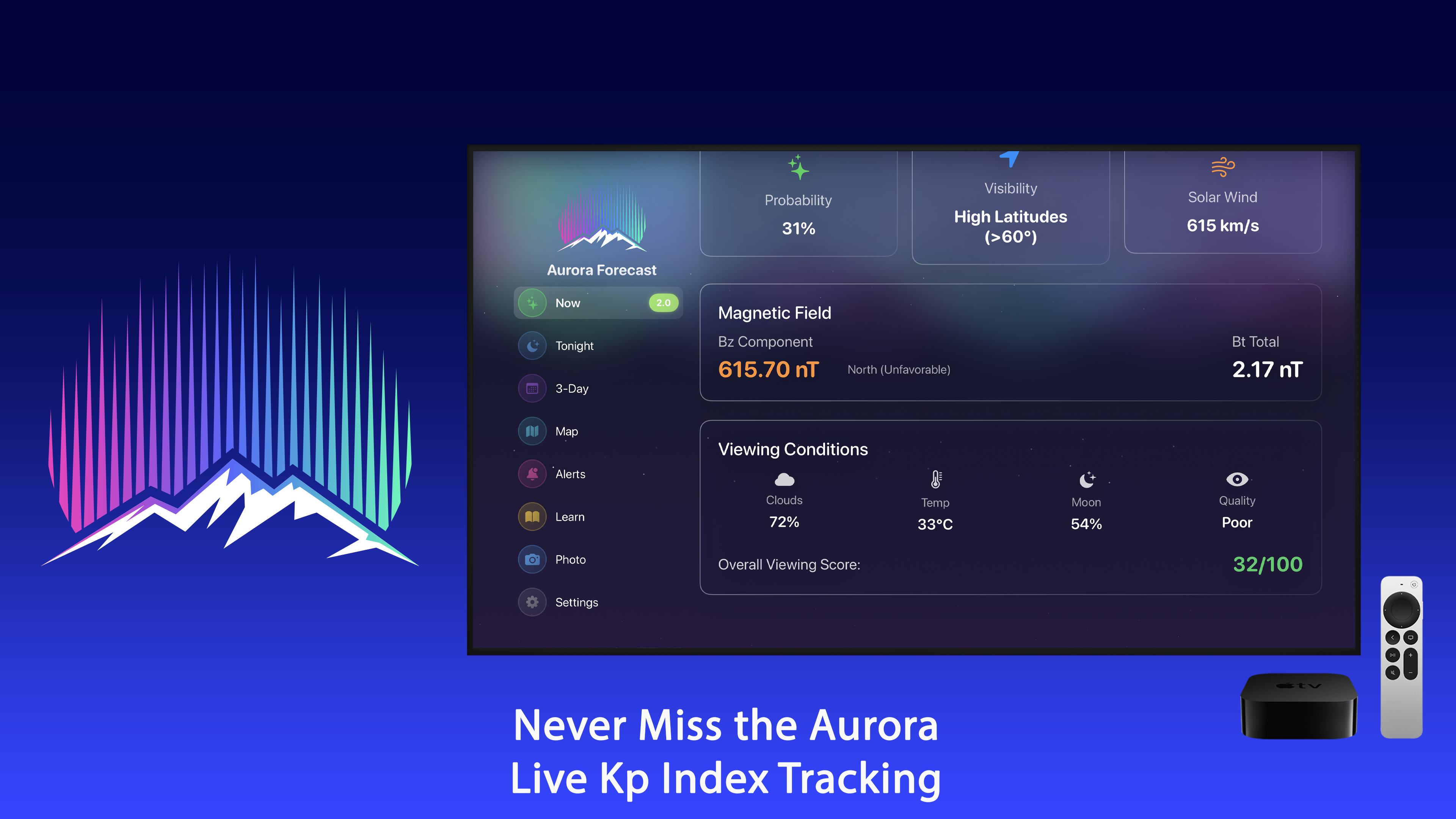 Northern Lights Forecast 4K Apple TV screenshot 4