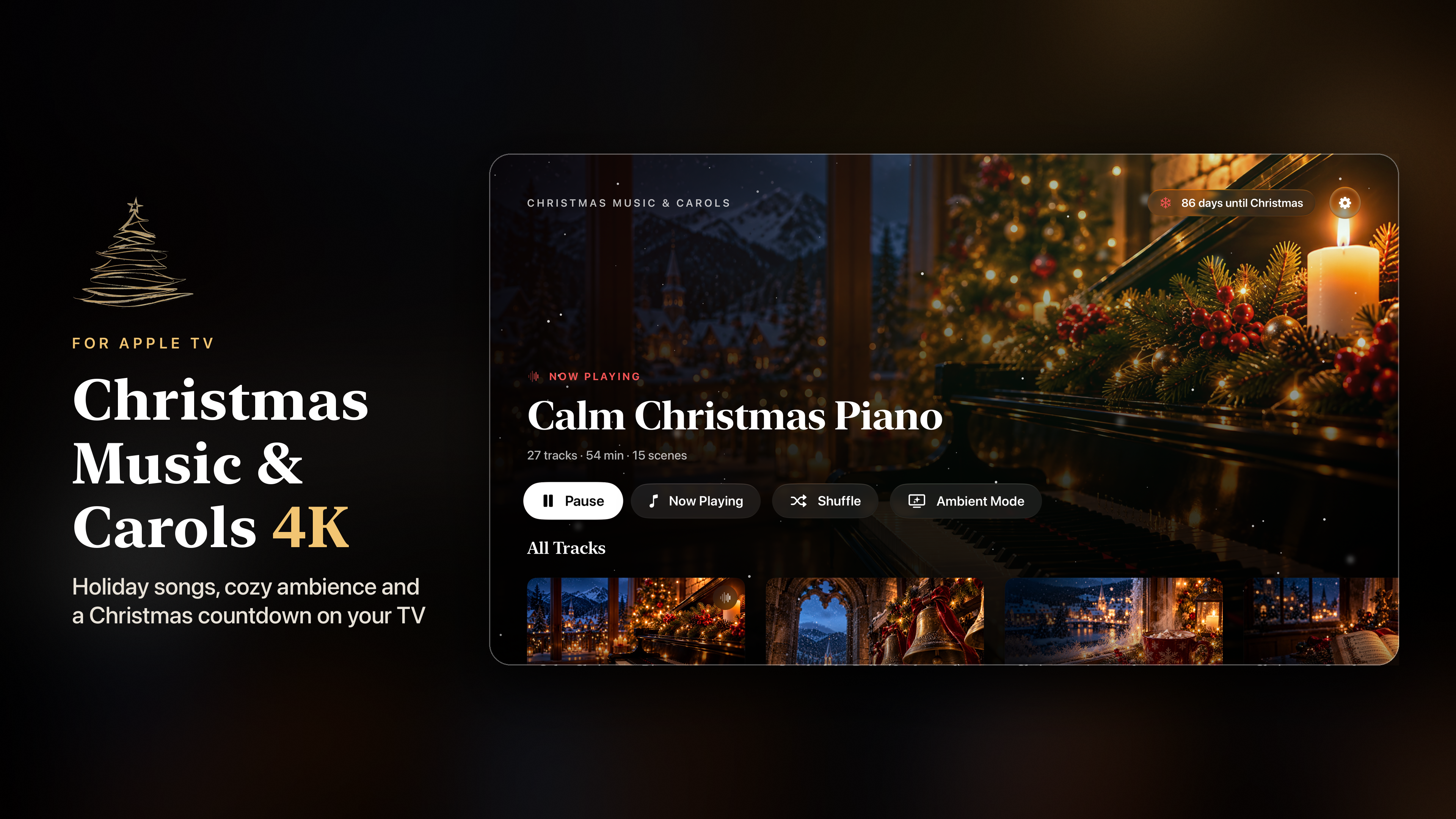 Christmas Music & Carols 4K on Apple TV, screen 1