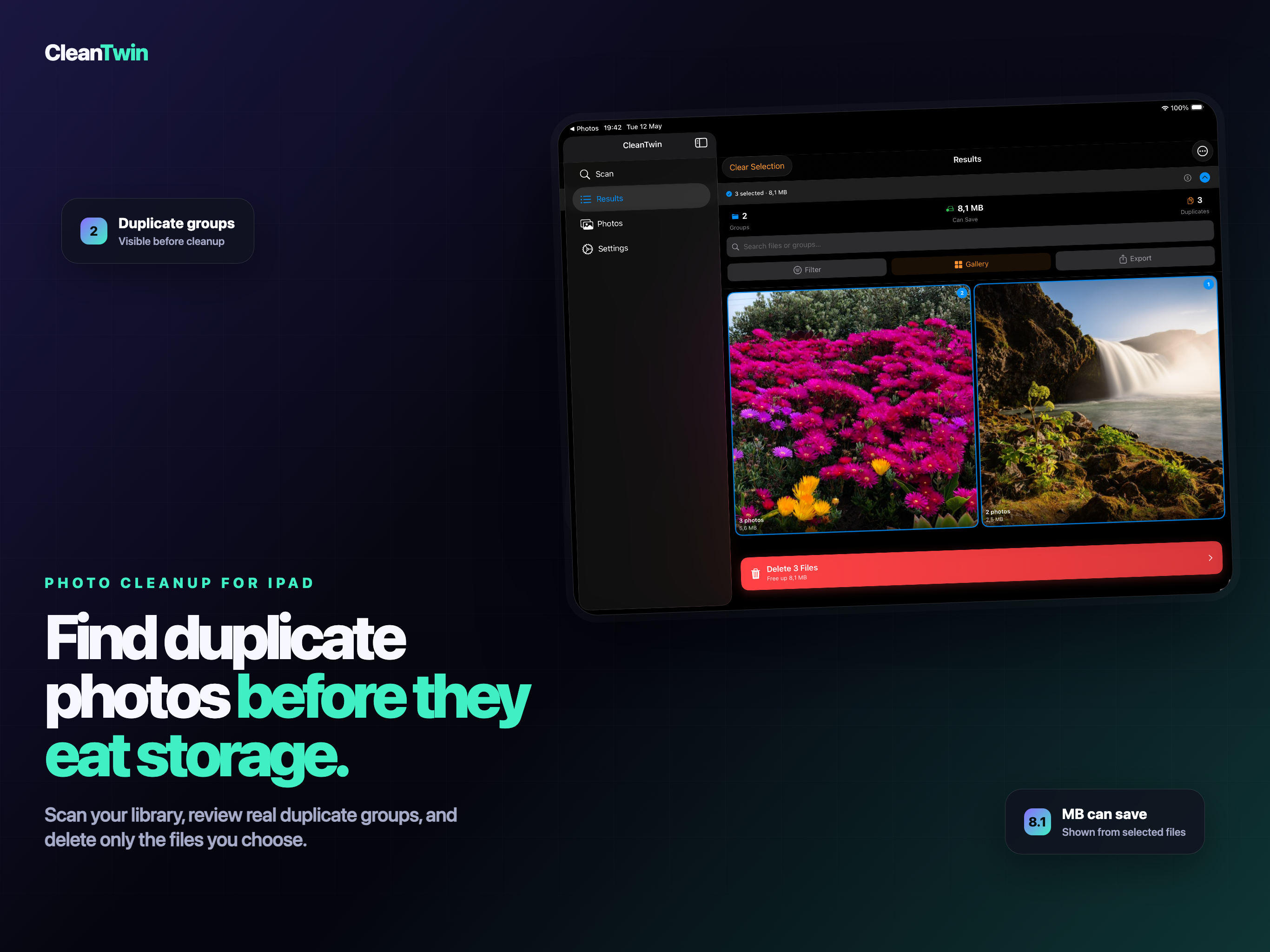 CleanTwin iPad screenshot 1