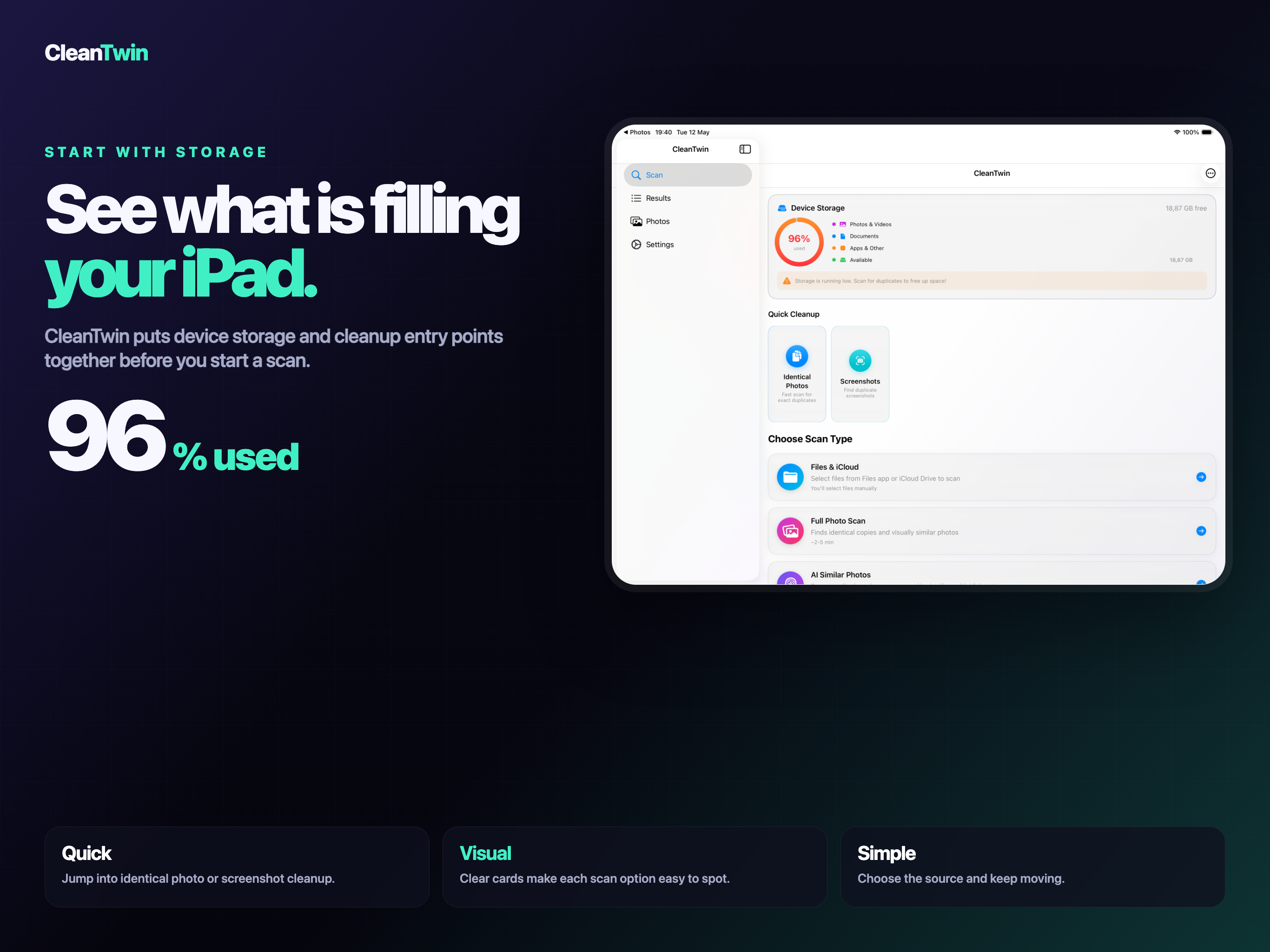 CleanTwin iPad screenshot 2