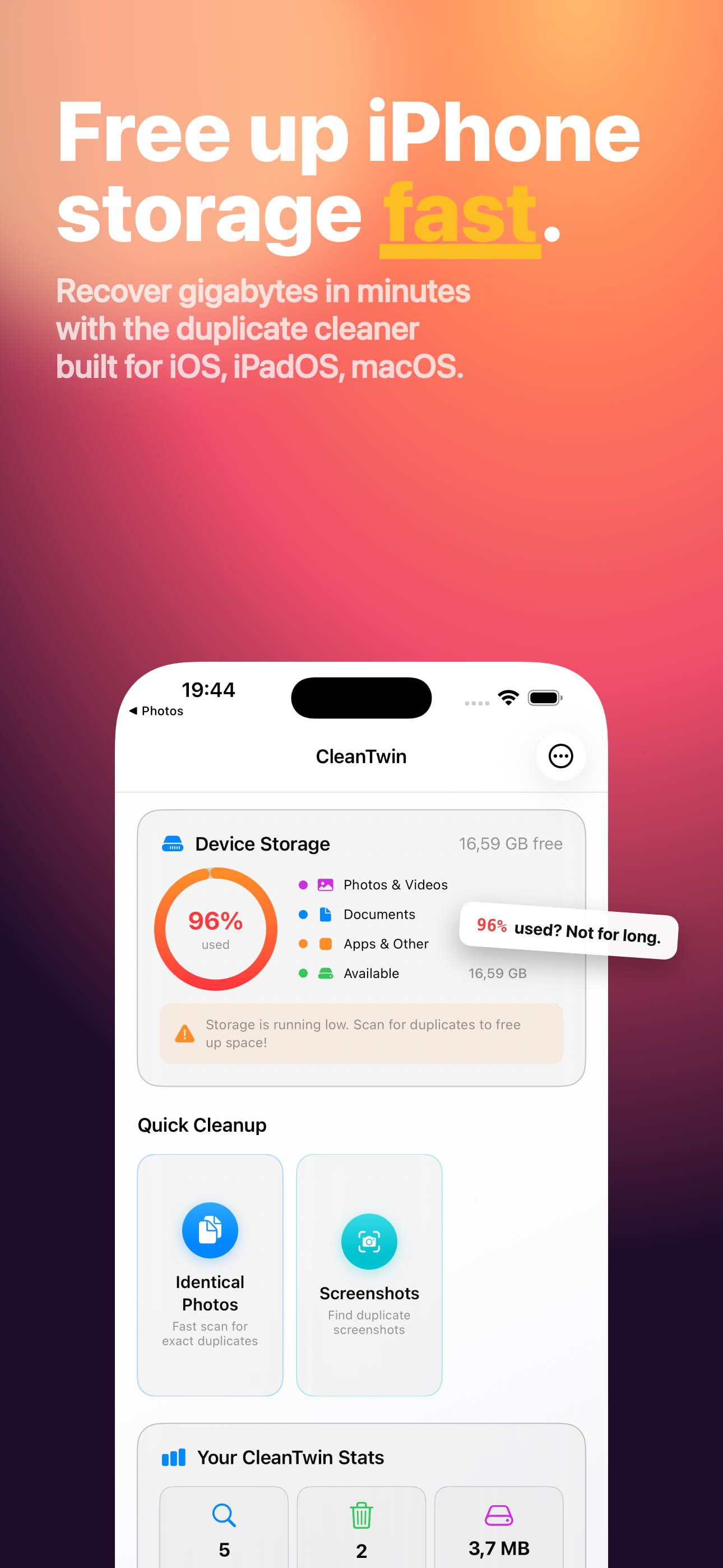 CleanTwin iPhone screenshot 1