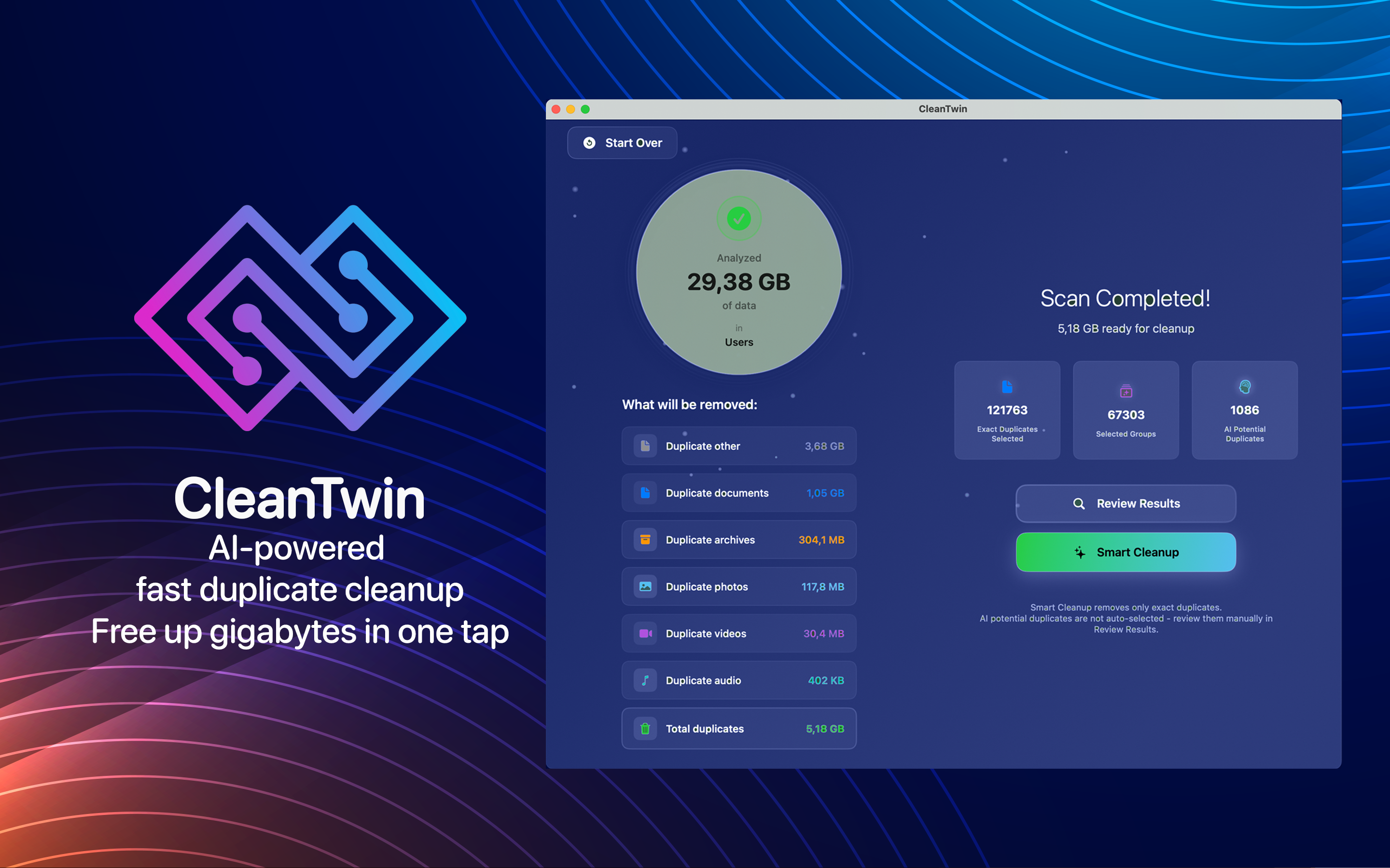 CleanTwin Mac screenshot 1