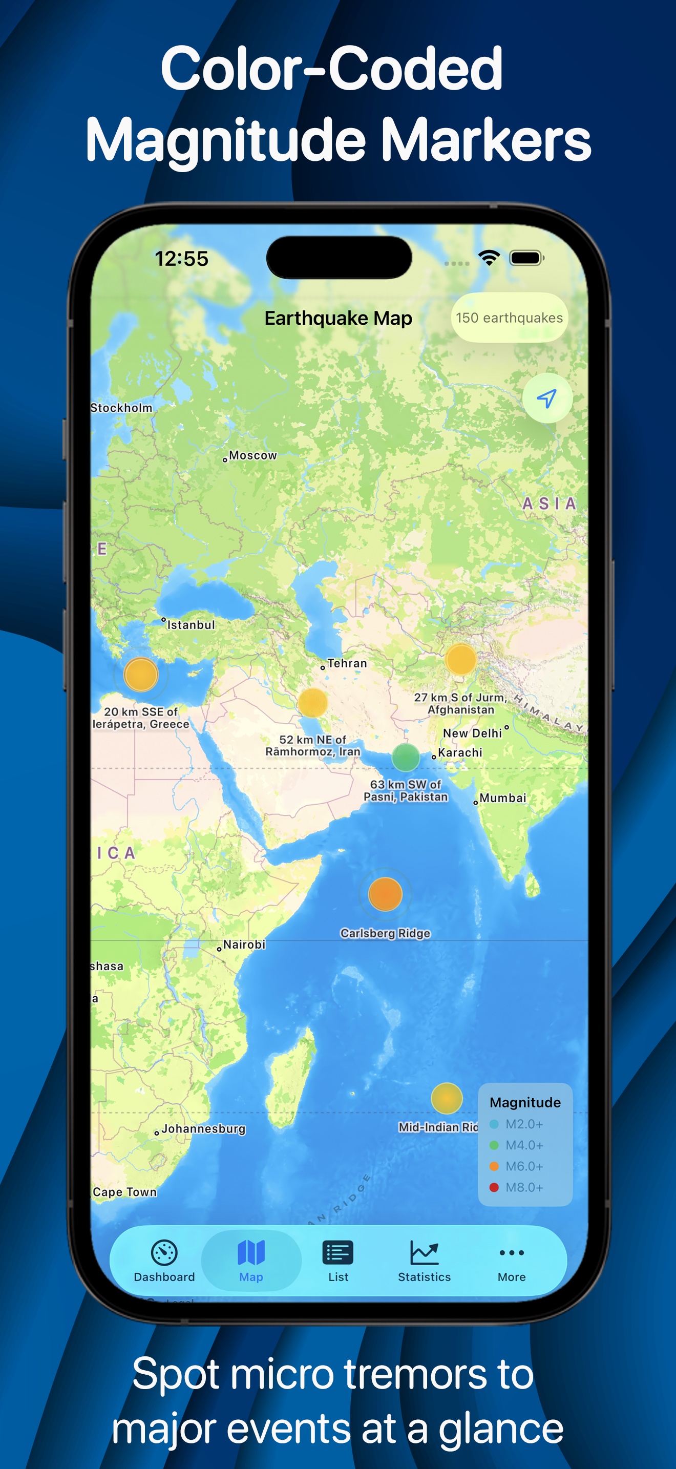 Earthquake Monitor iPhone screenshot 2