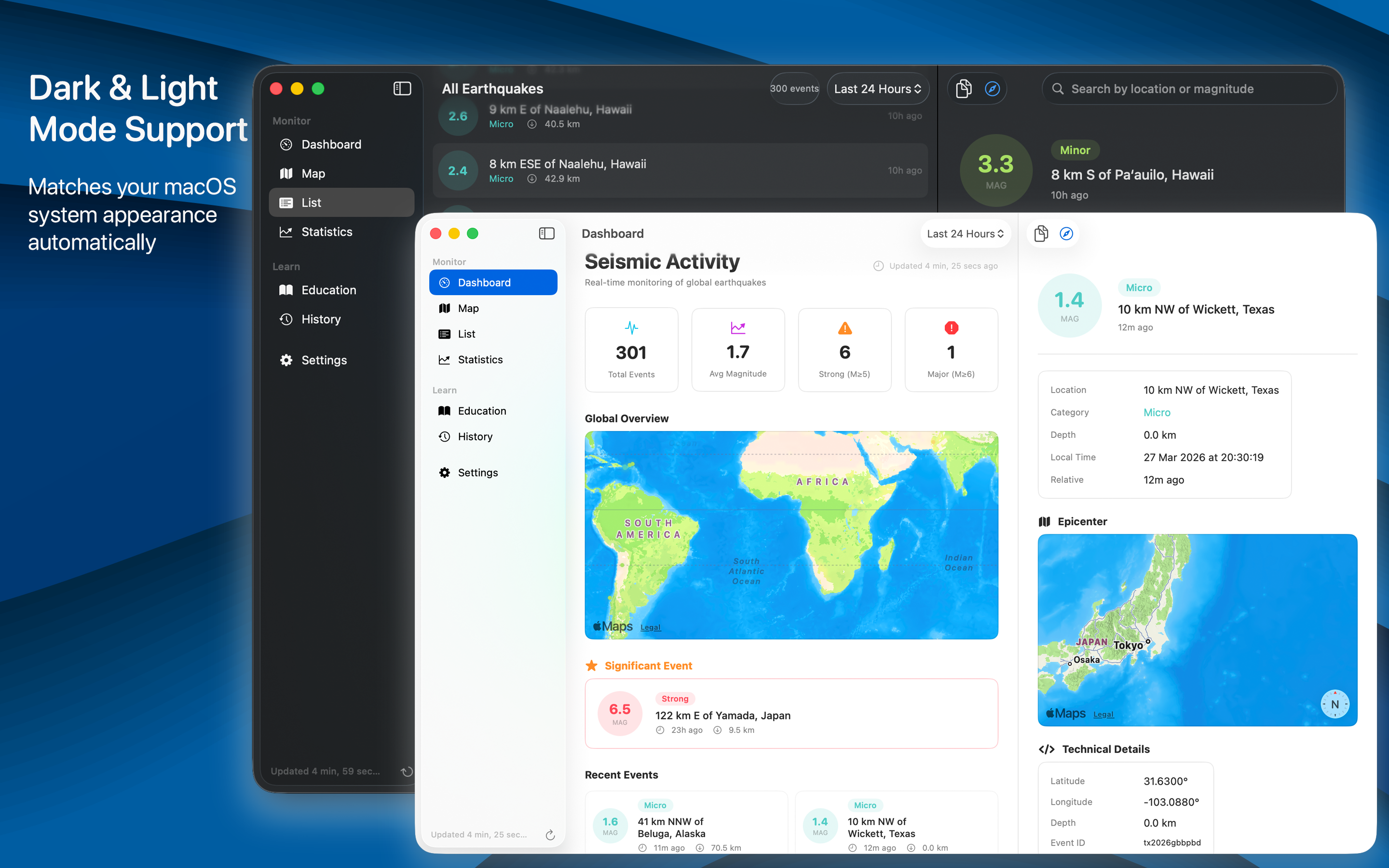 Earthquake Monitor Mac screenshot 4