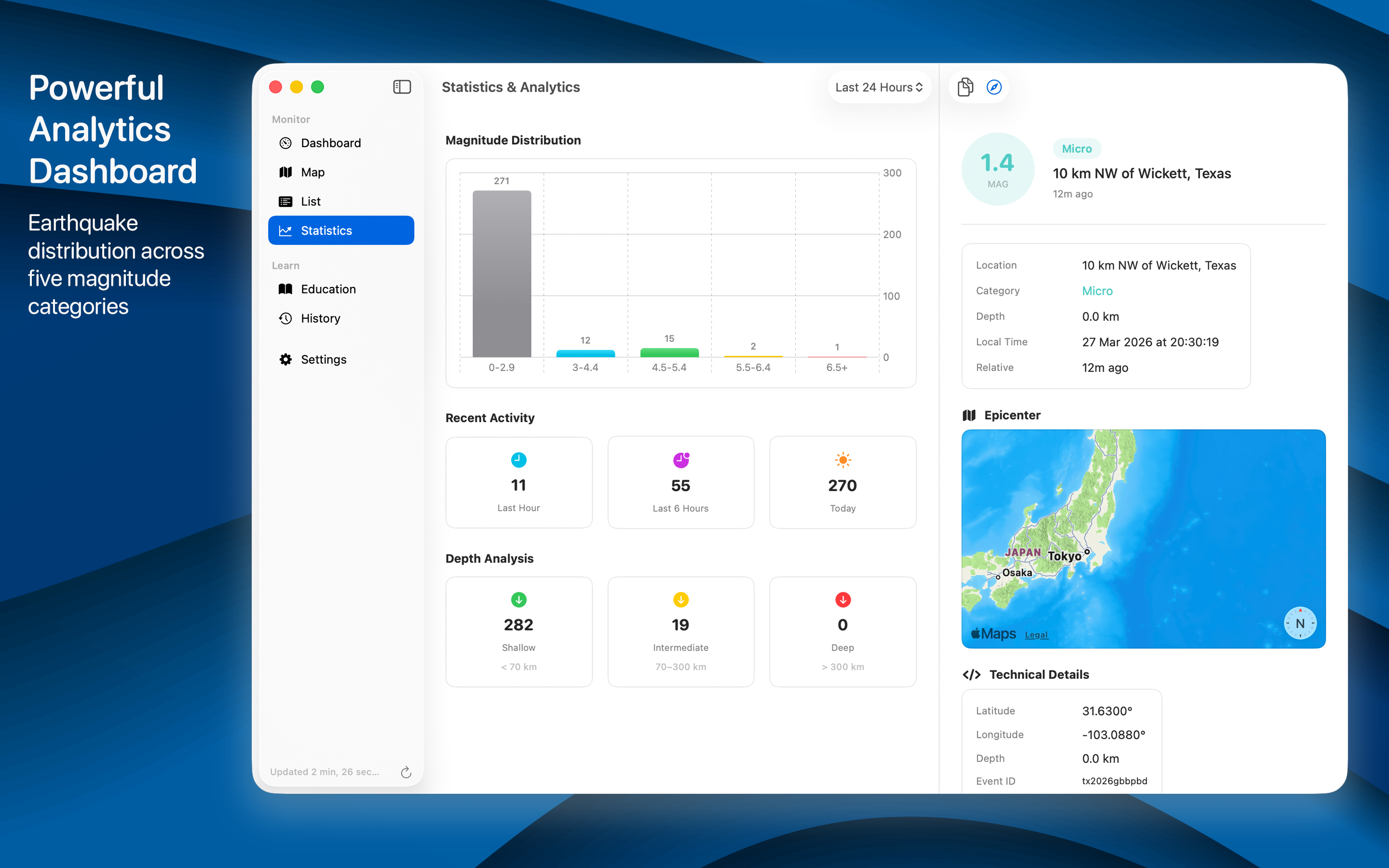 Earthquake Monitor Mac screenshot 5