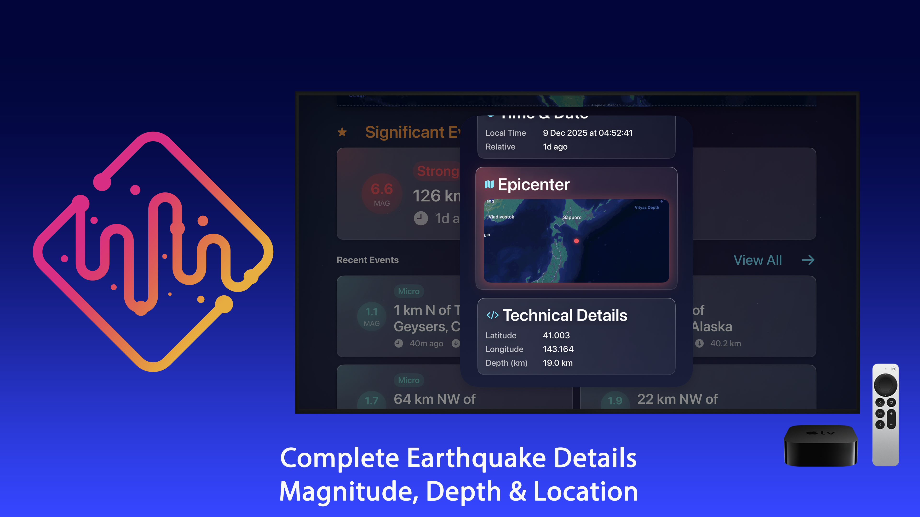 Earthquake Monitor Apple TV screenshot 5