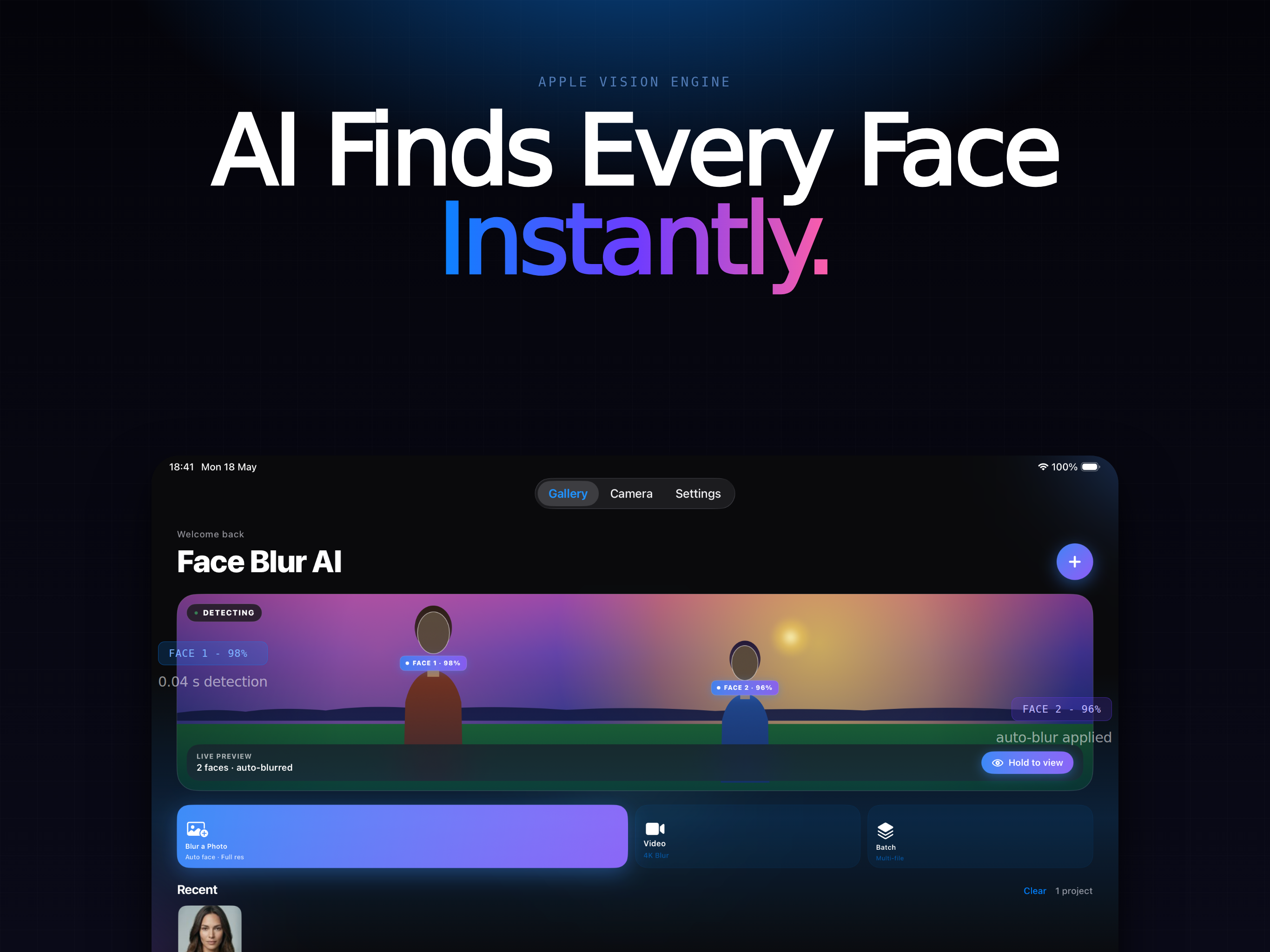 Face Blur AI iPad screenshot 2