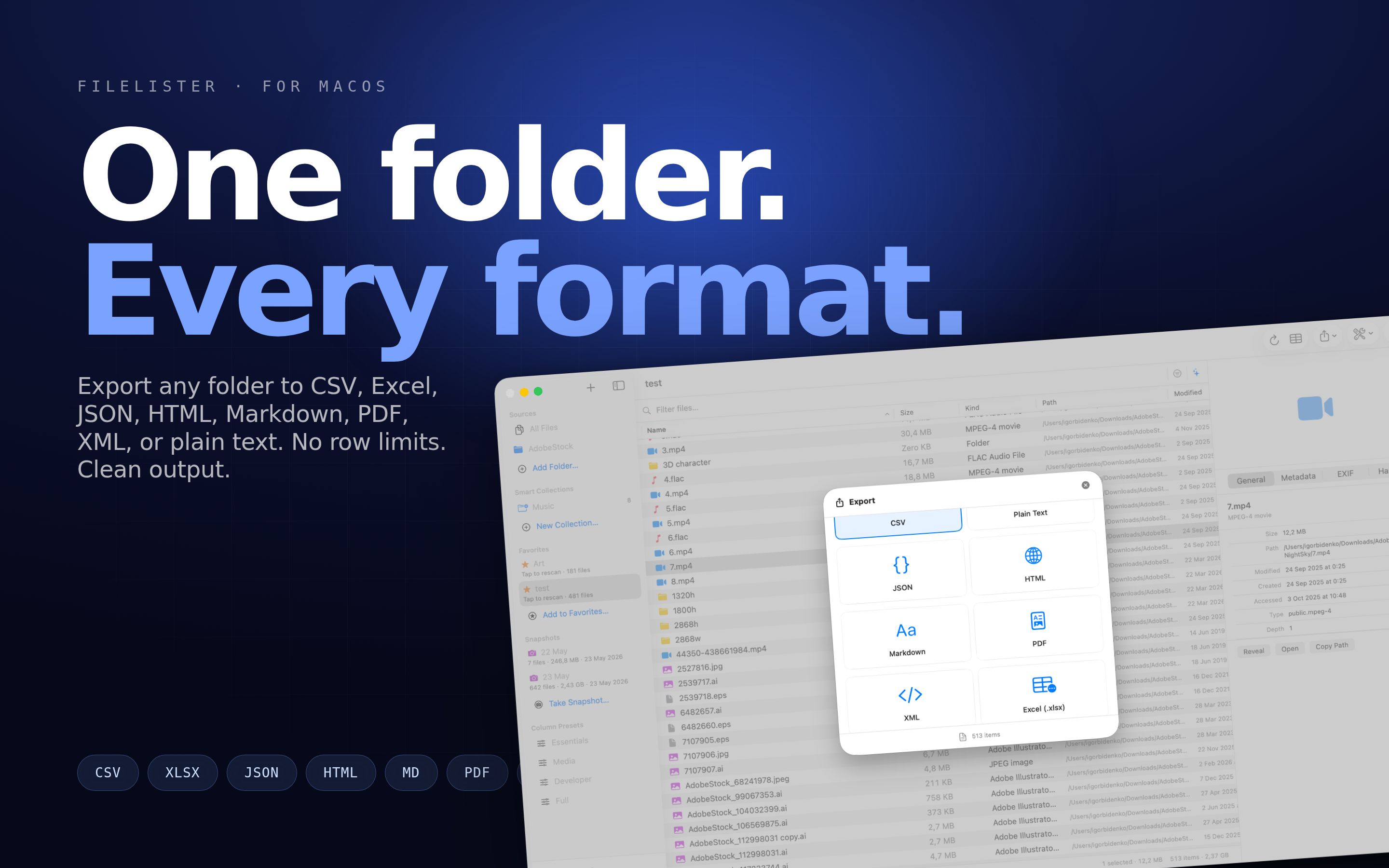 FileLister Mac screenshot 1