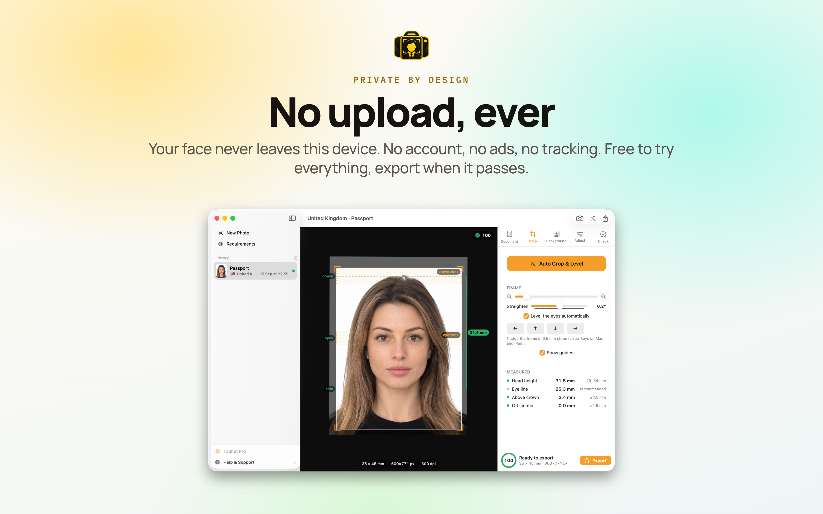 IDShot on Mac, screen 10