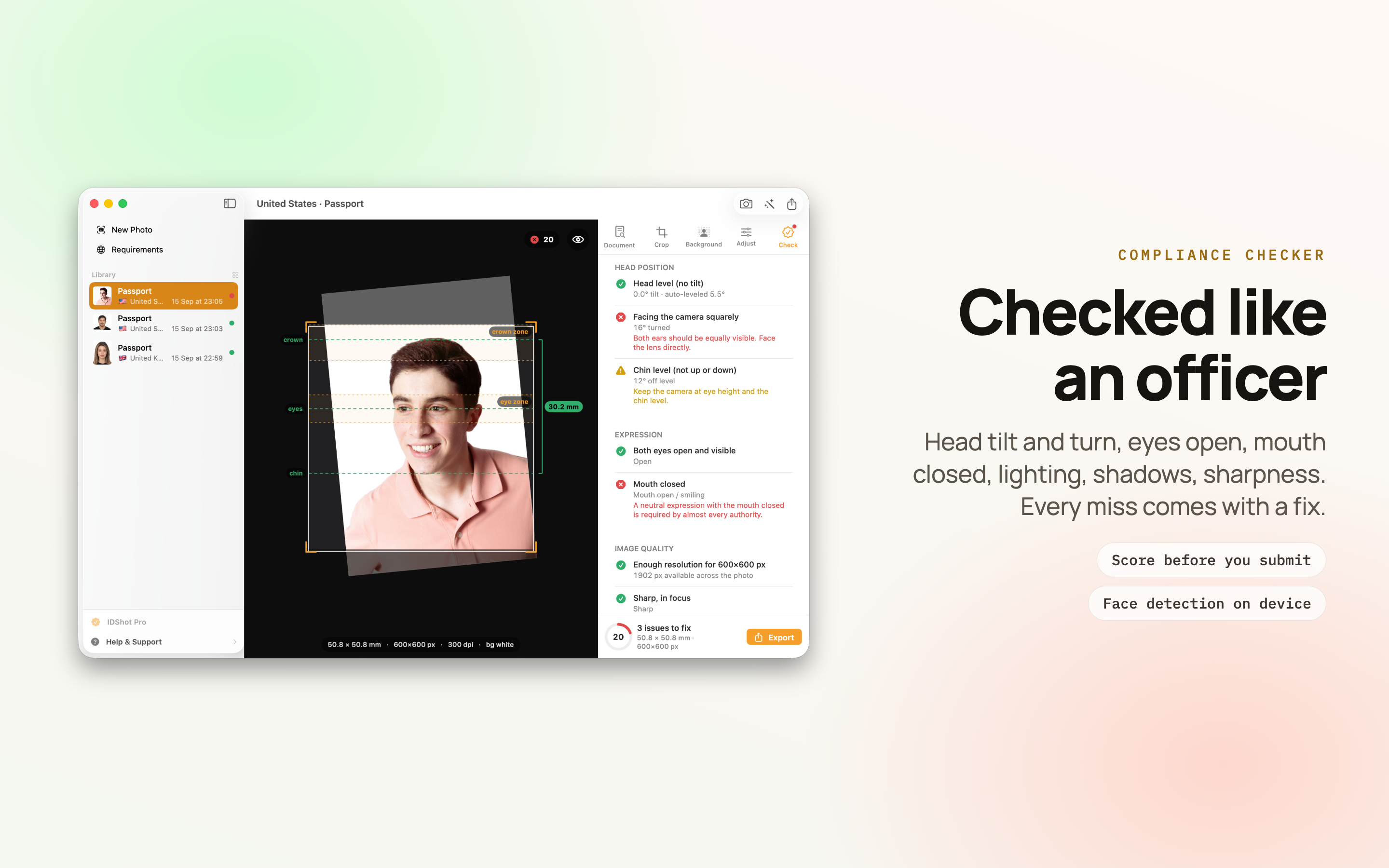 IDShot on Mac, screen 3