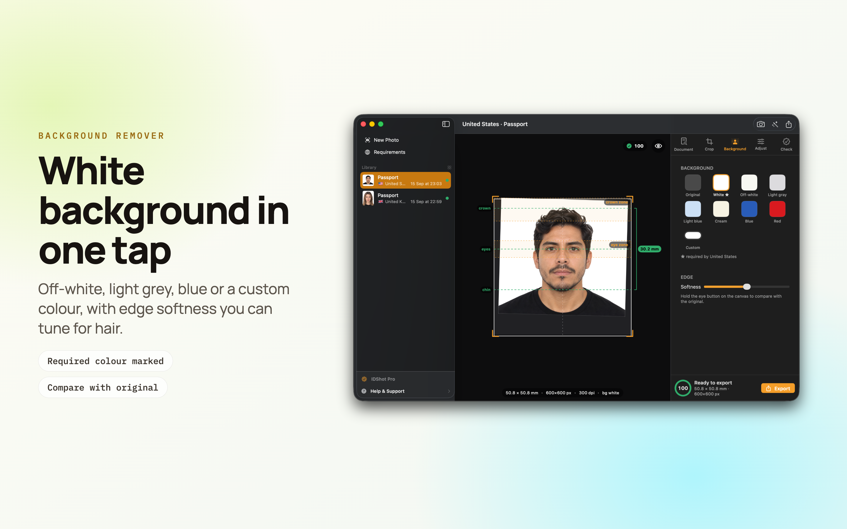 IDShot on Mac, screen 4
