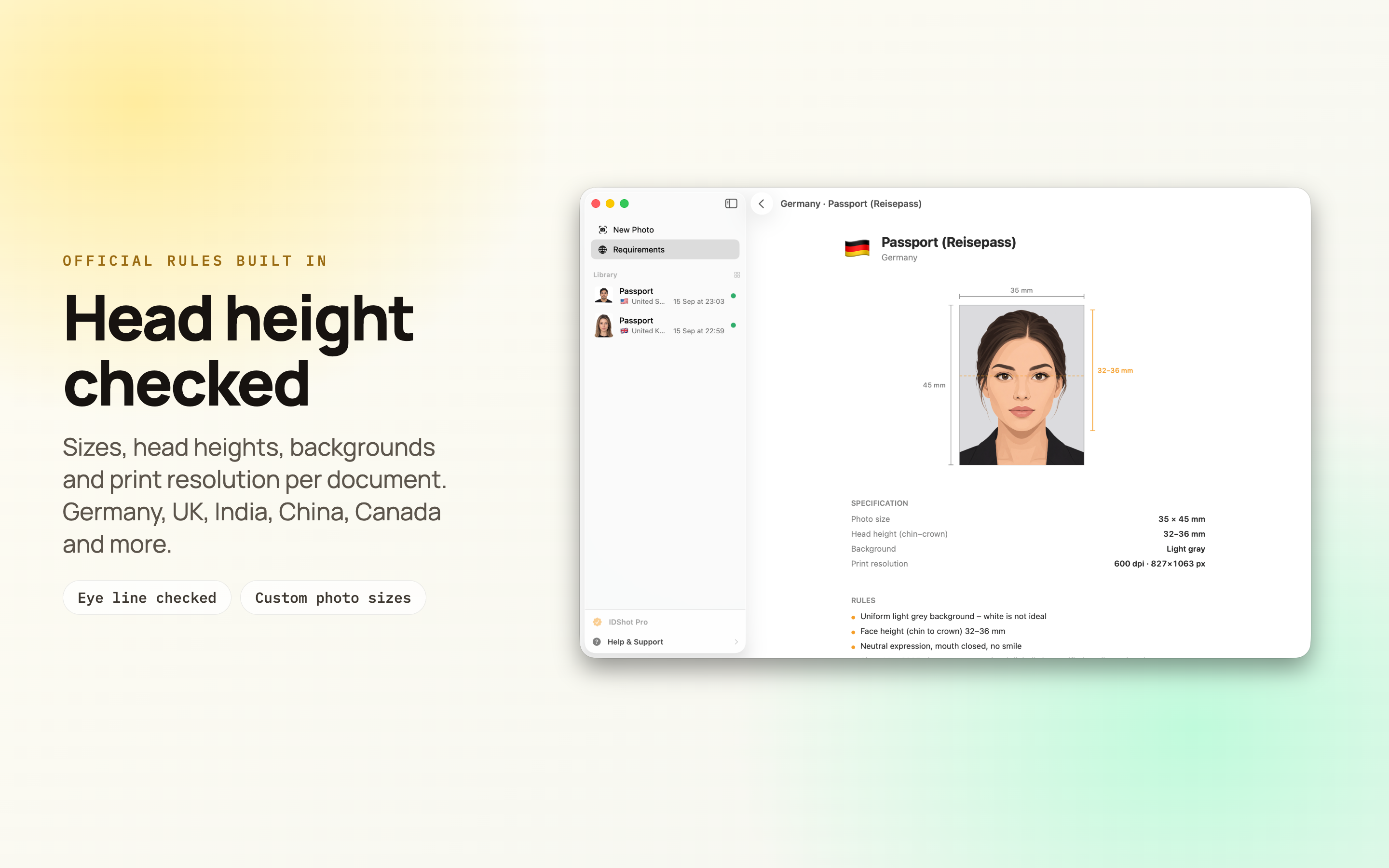 IDShot on Mac, screen 7