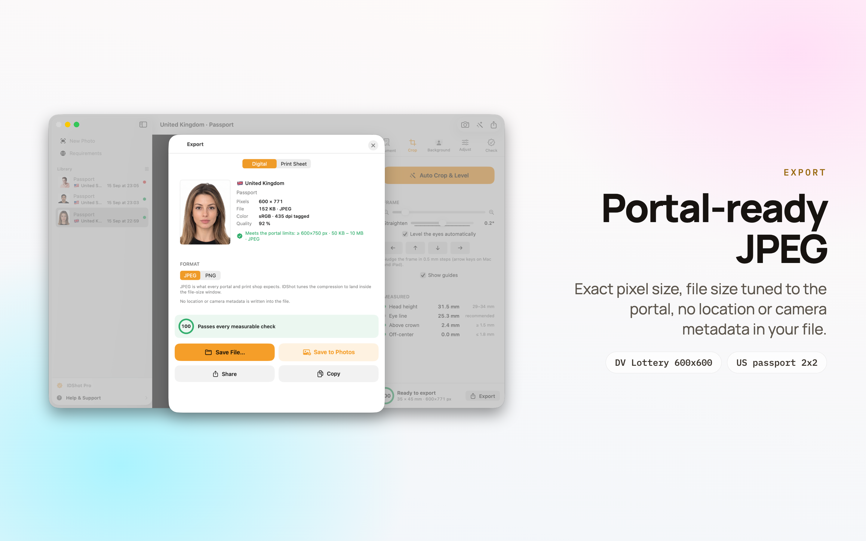 IDShot on Mac, screen 8