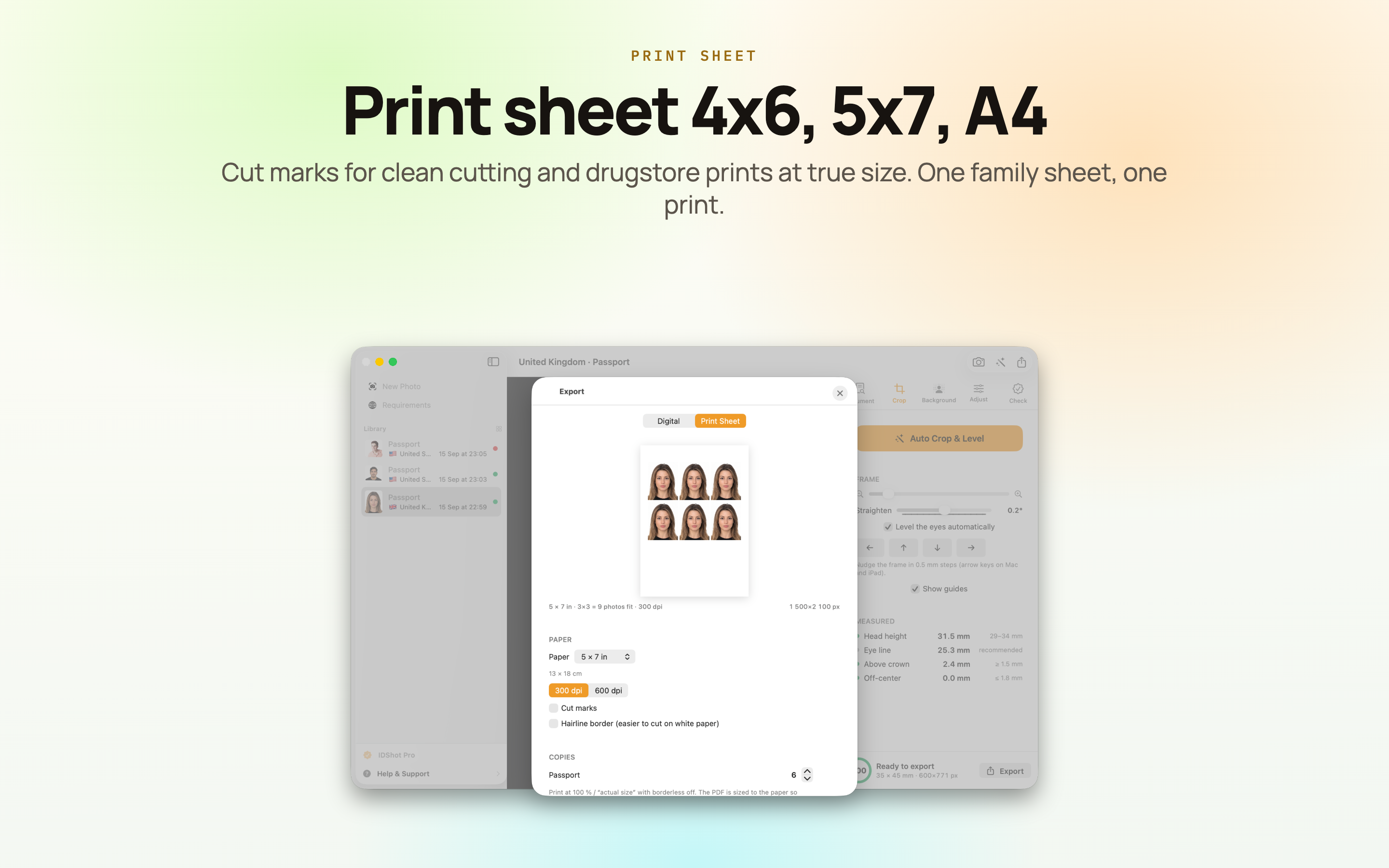 IDShot on Mac, screen 9