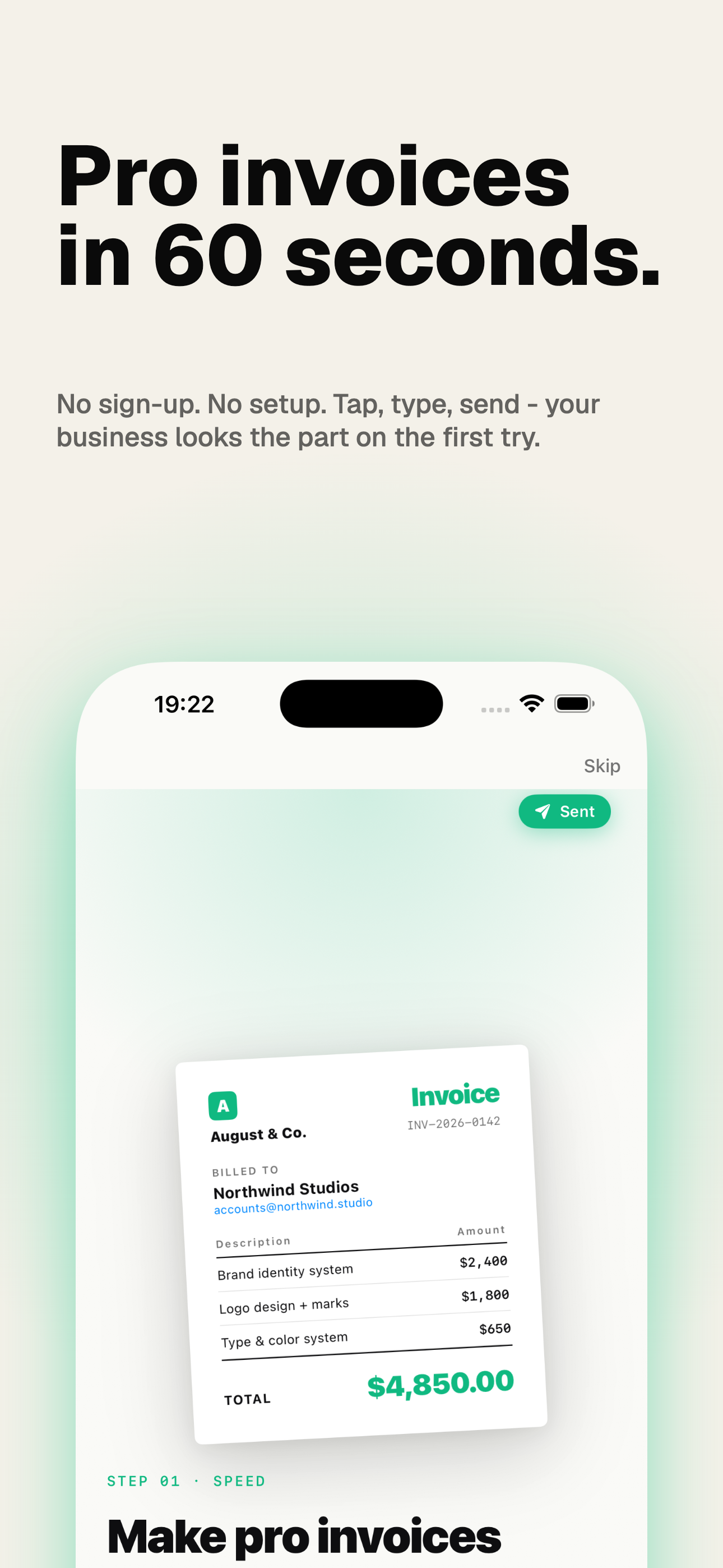 Invoice Maker iPhone screenshot 1