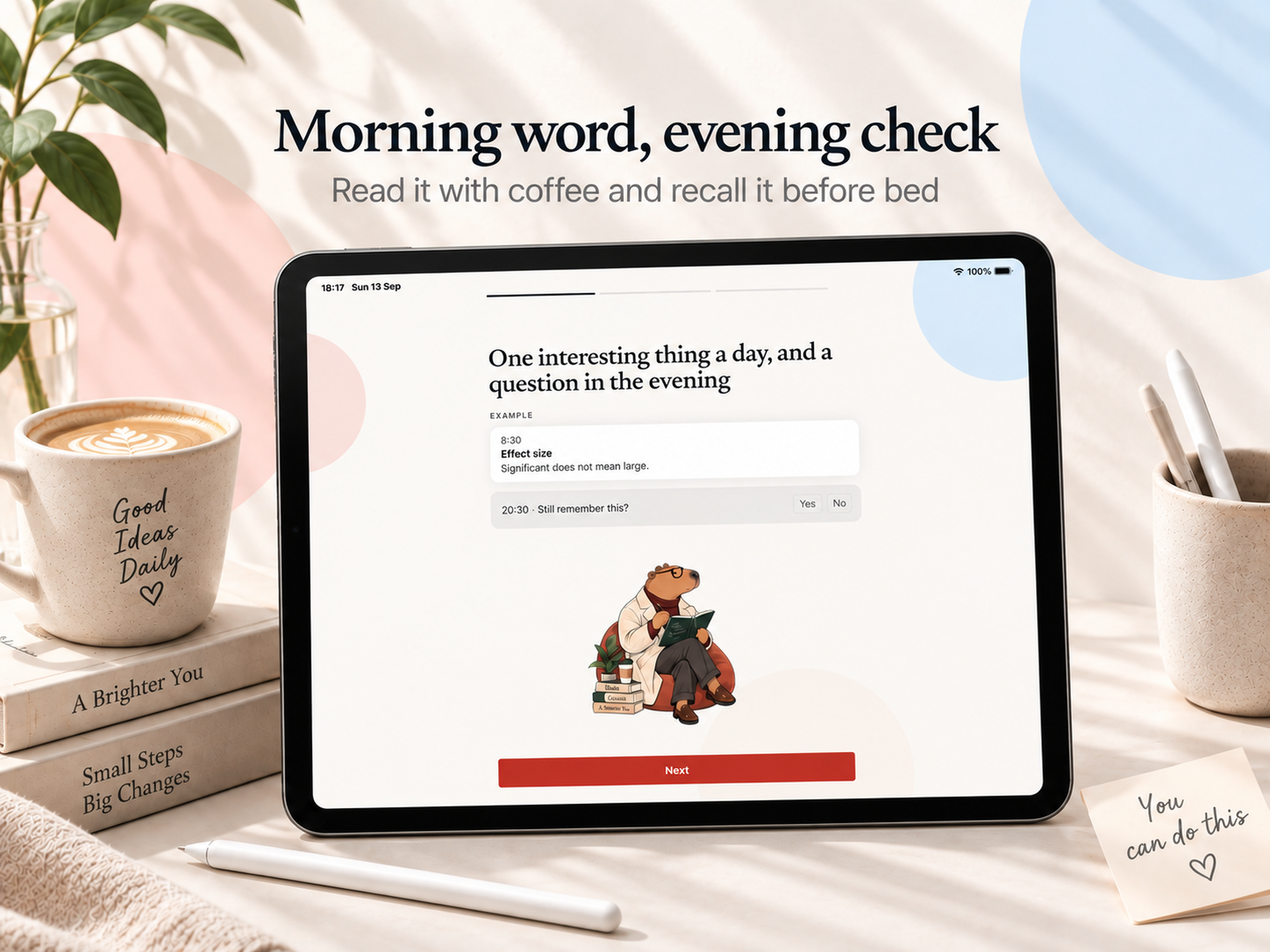 Learn Daily on iPad, screen 1