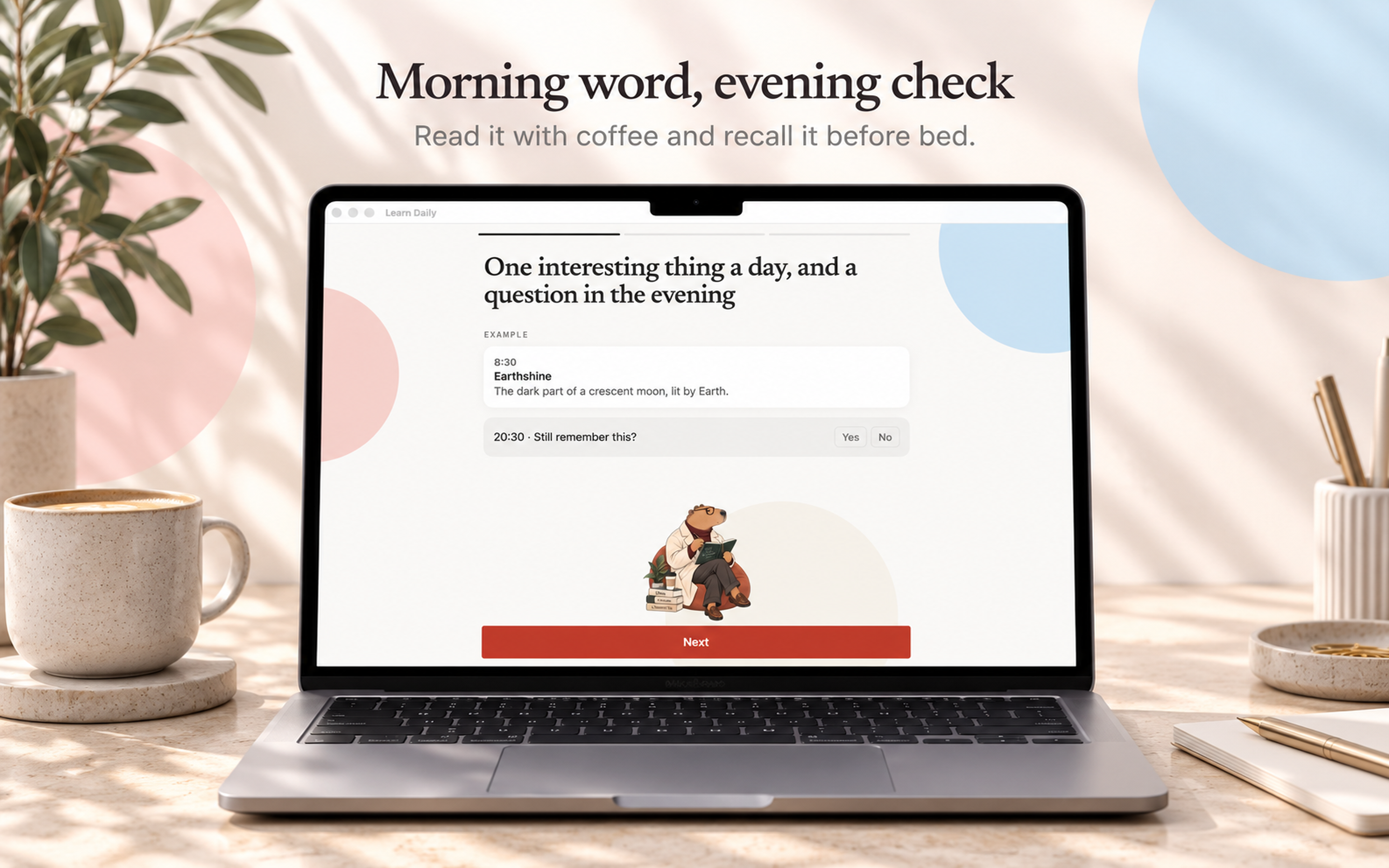 Learn Daily on Mac, screen 1