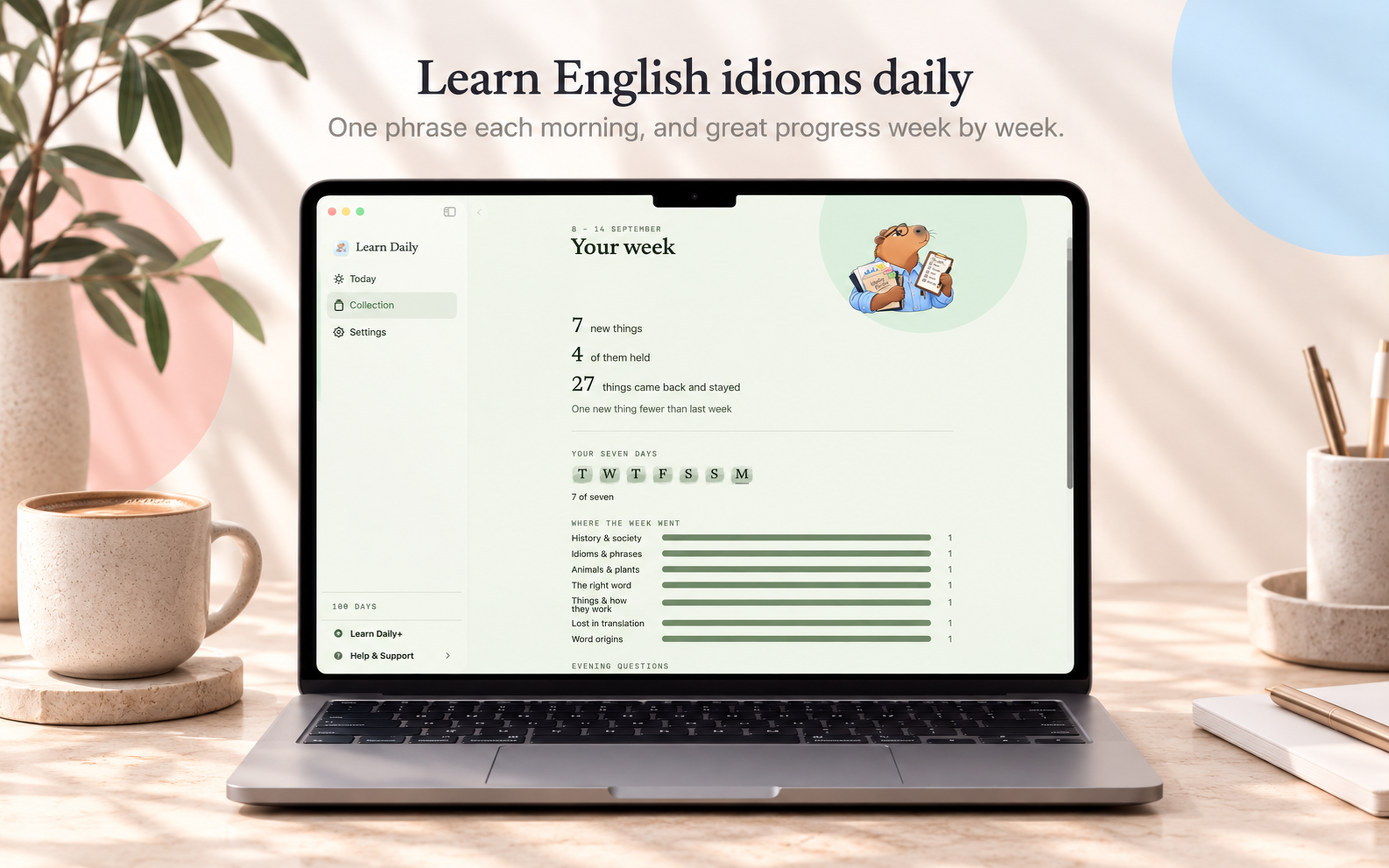 Learn Daily on Mac, screen 3