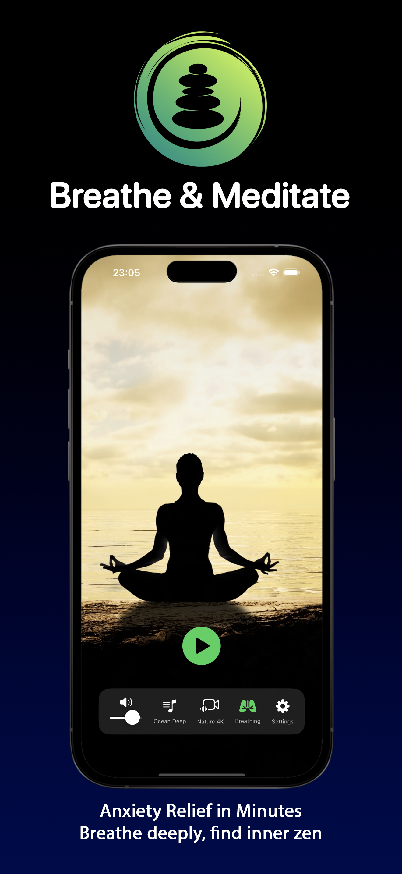 Breathe & Meditate iPhone screenshot 1