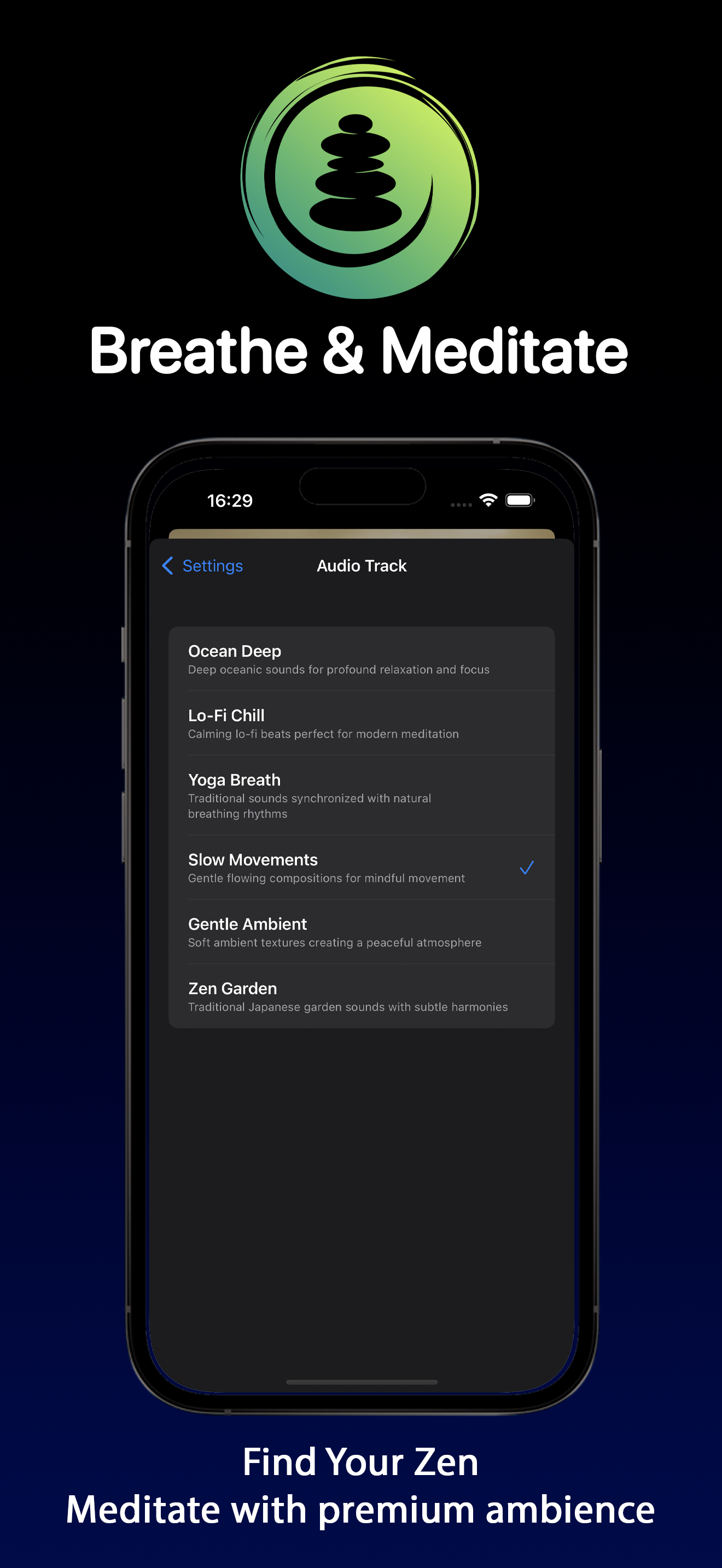 Breathe & Meditate iPhone screenshot 6
