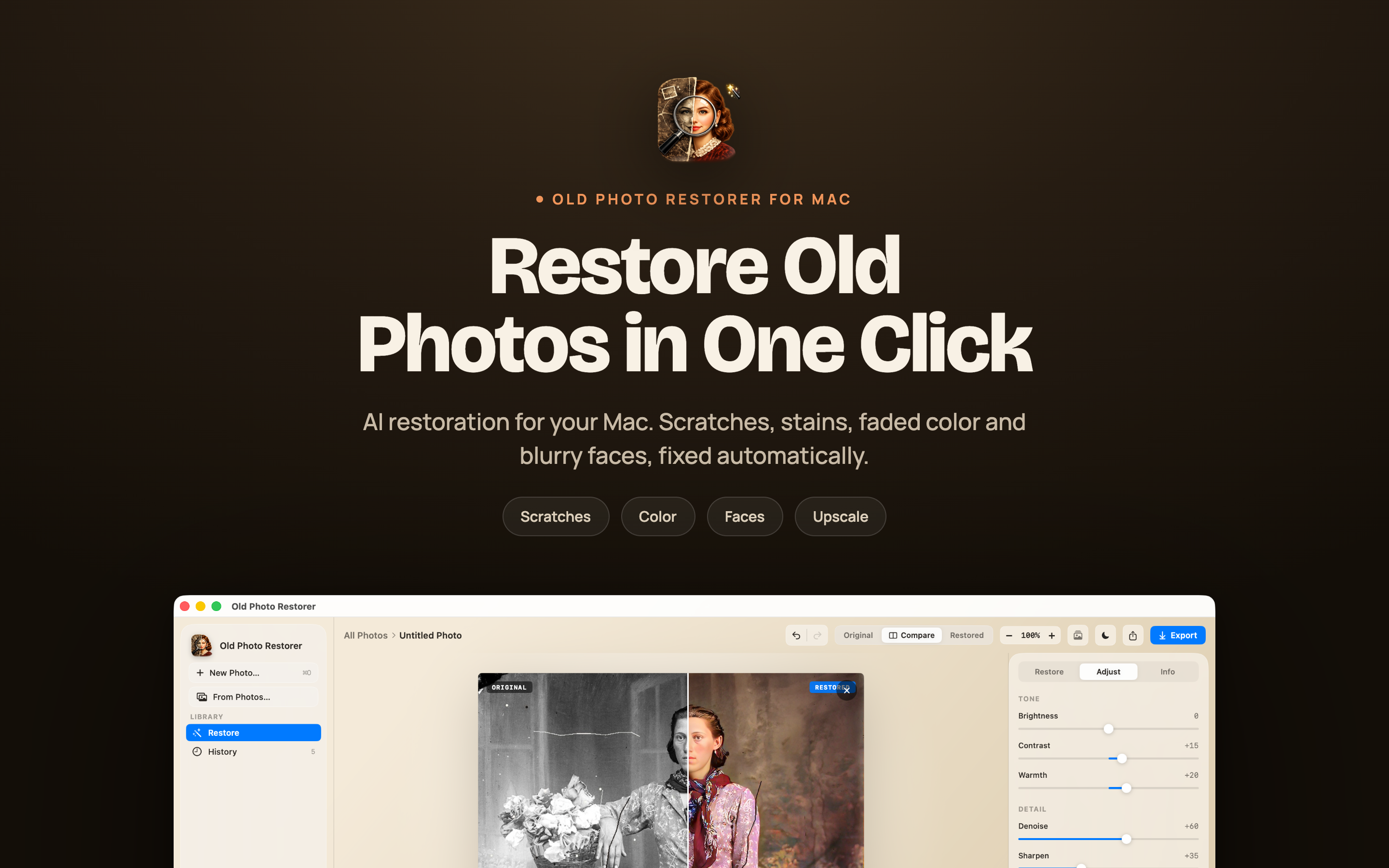 Old Photo Restorer on Mac, screen 1