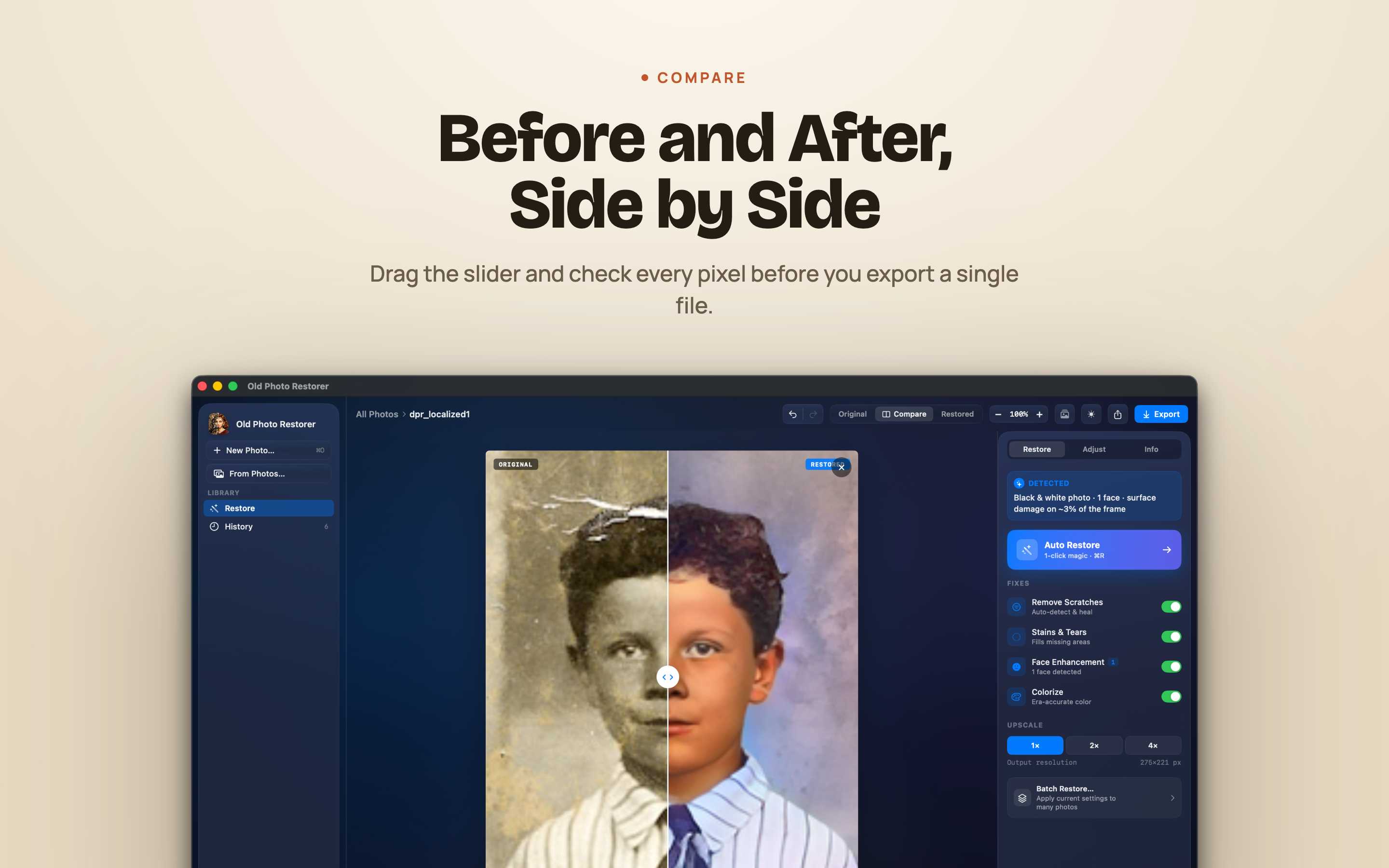 Old Photo Restorer on Mac, screen 9