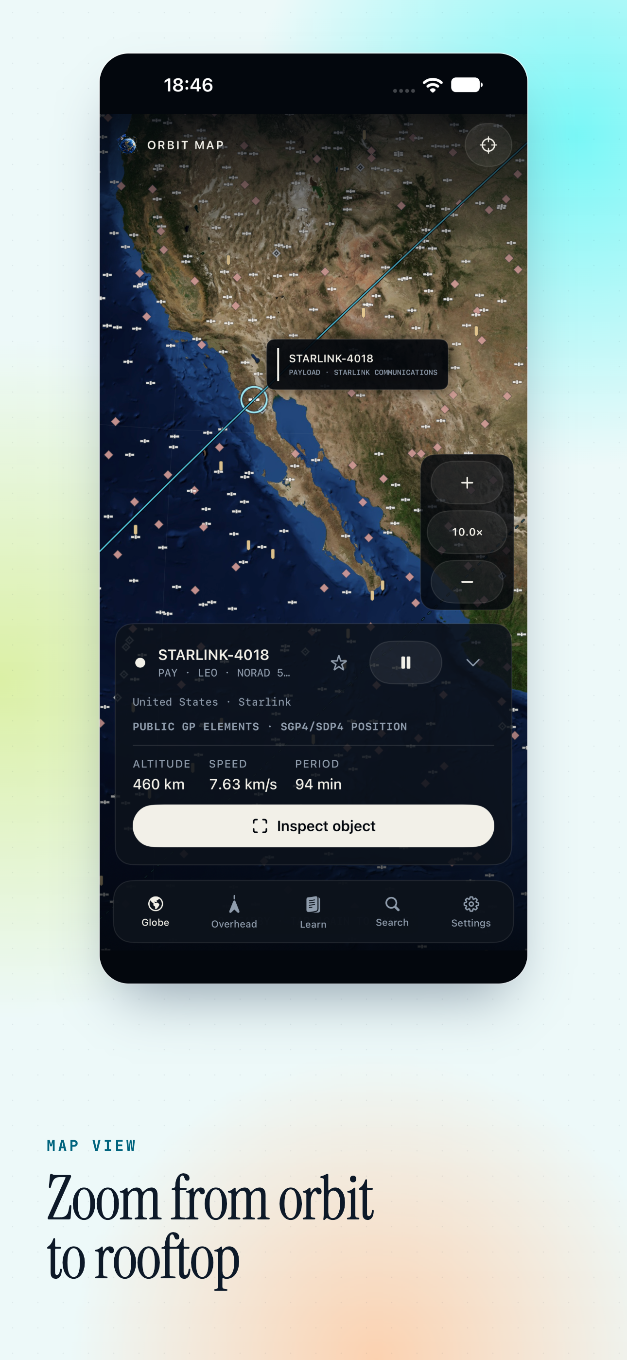 Orbit Map on iPhone, screen 4