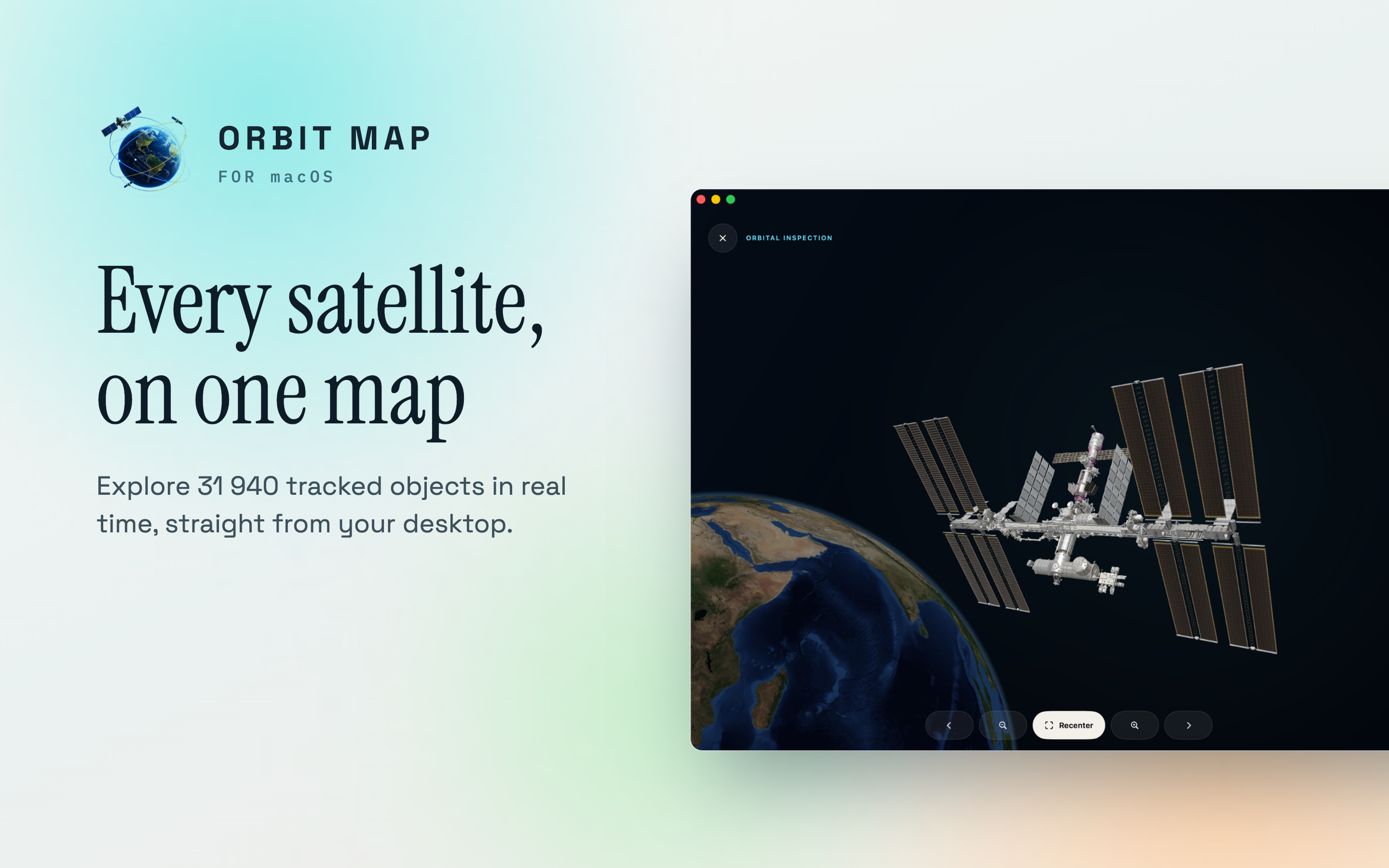 Orbit Map on Mac, screen 1
