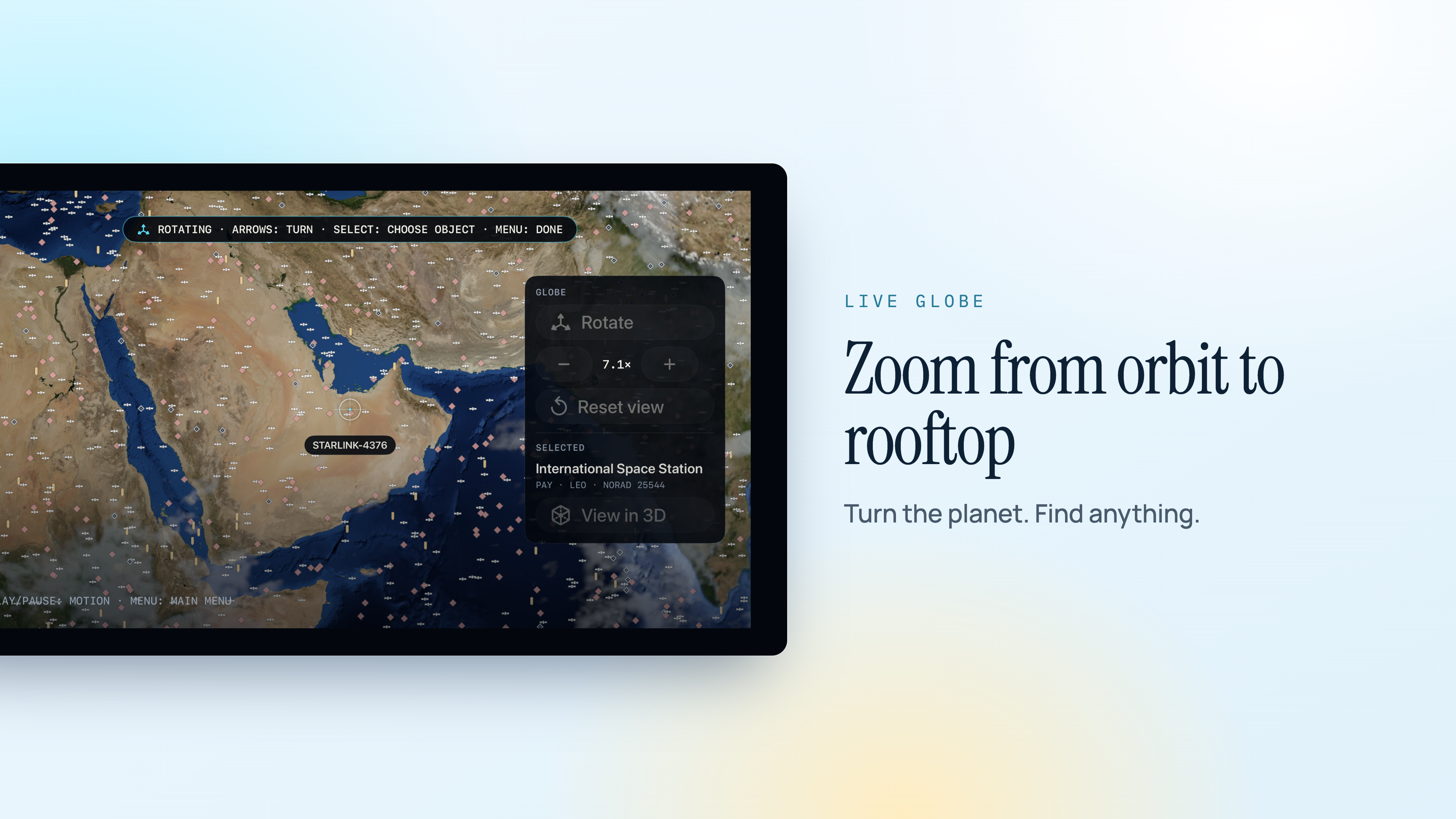 Orbit Map on Apple TV, screen 3