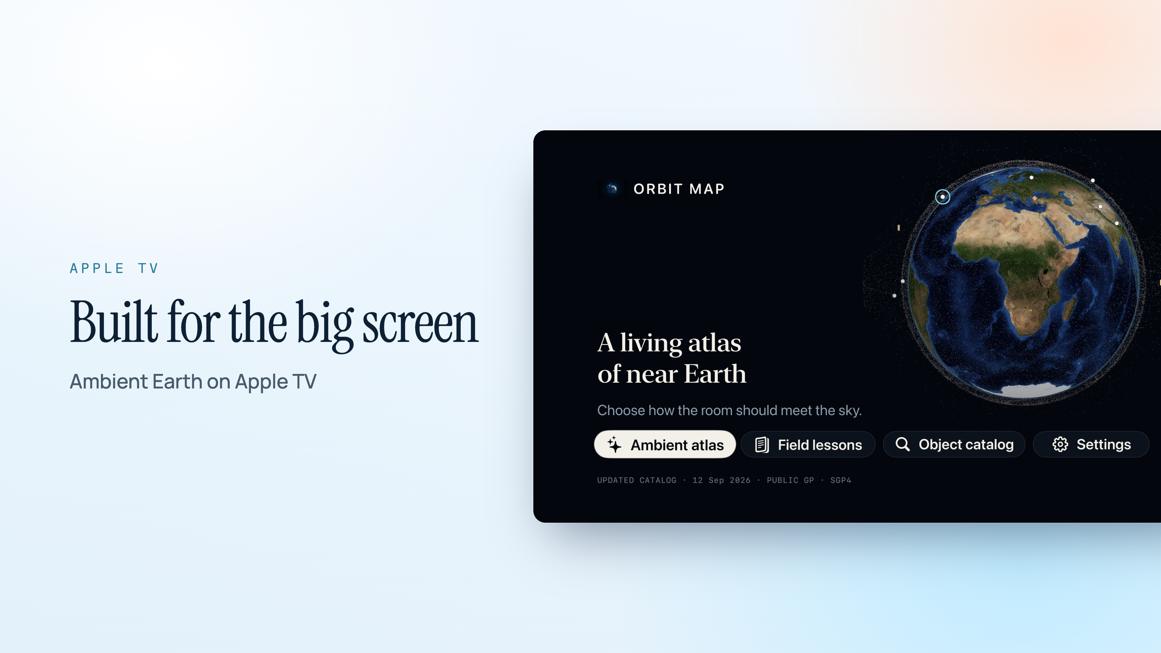 Orbit Map on Apple TV, screen 9
