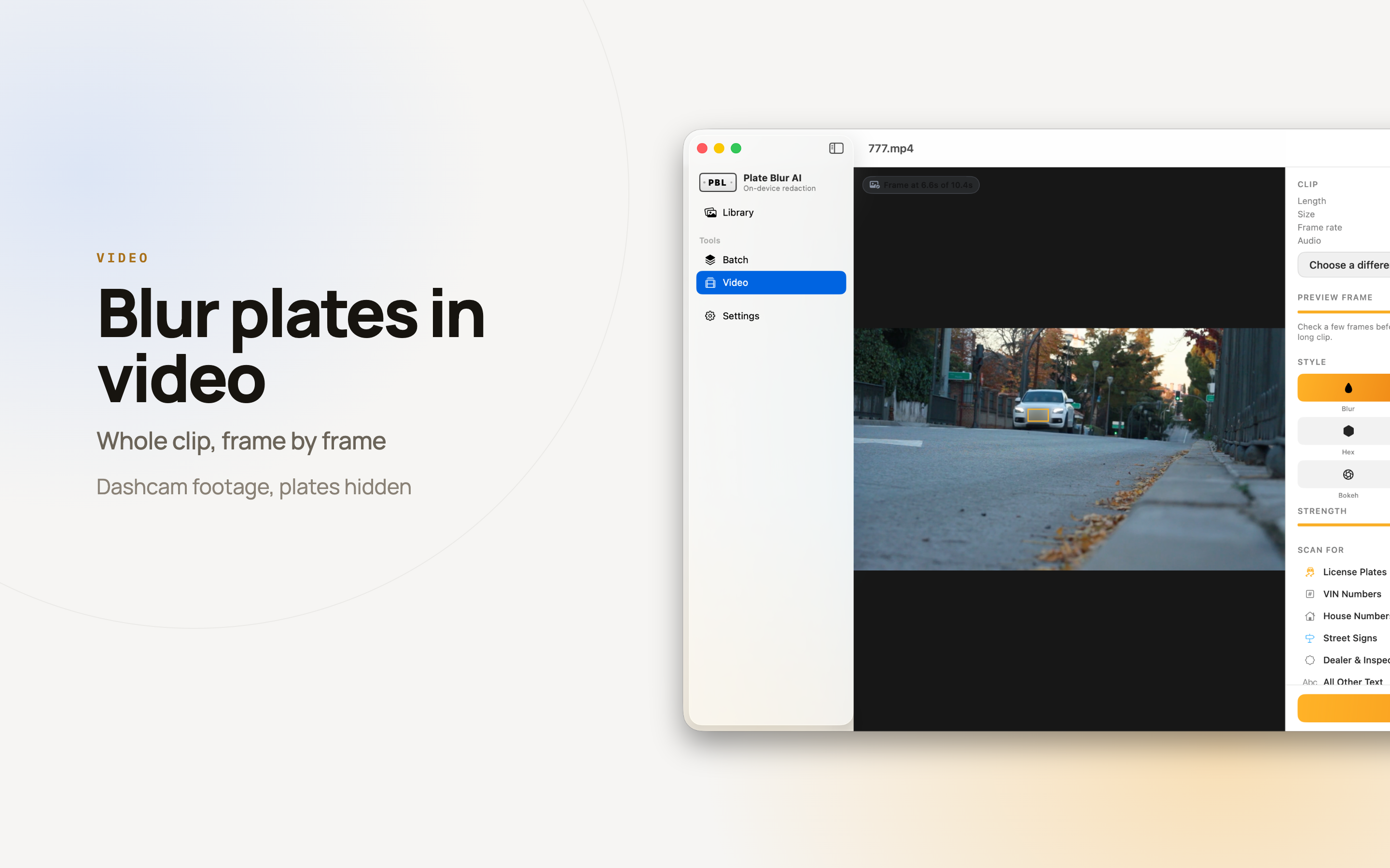 Plate Blur AI on Mac, screen 6