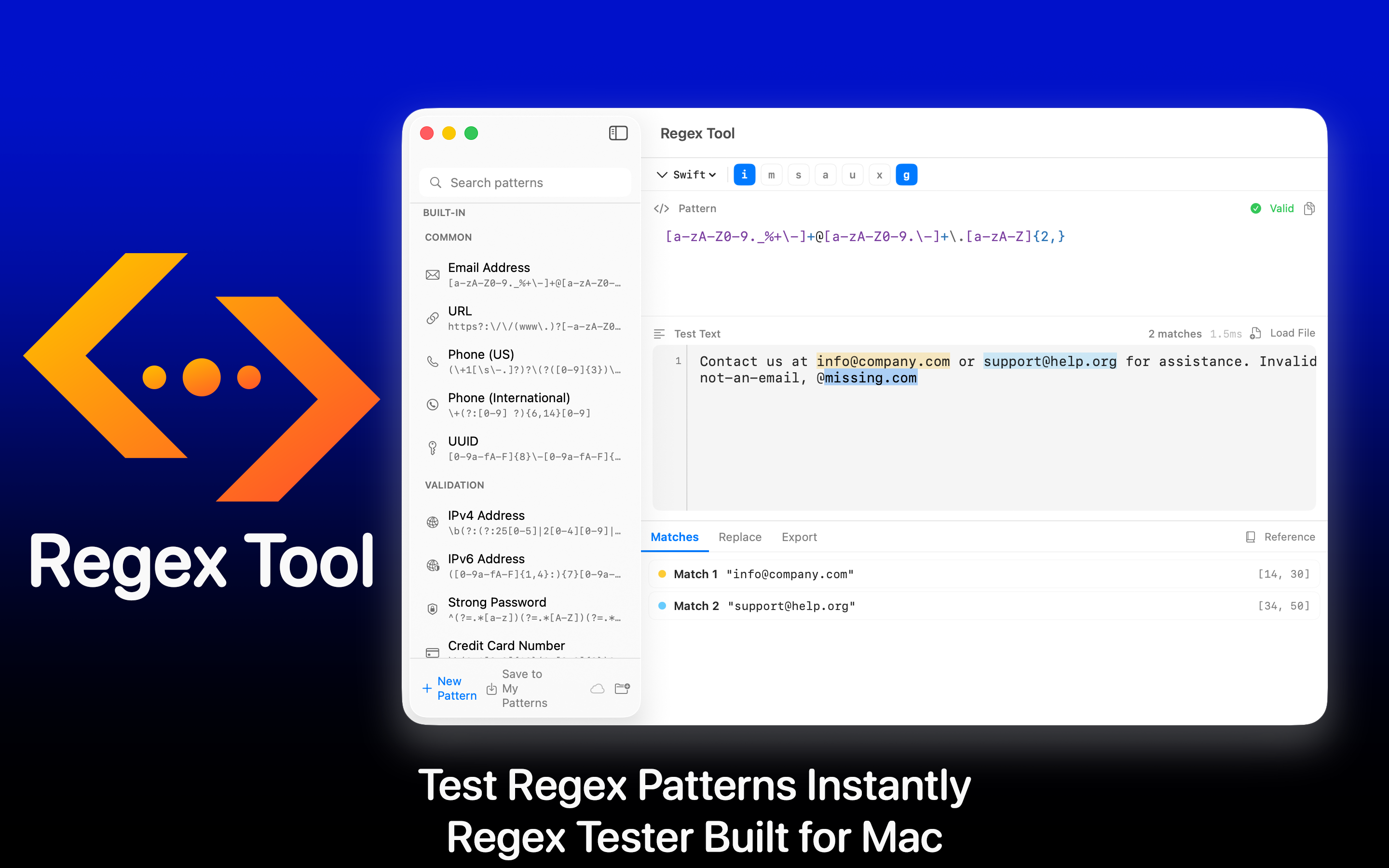 Regex Tool Mac screenshot 1