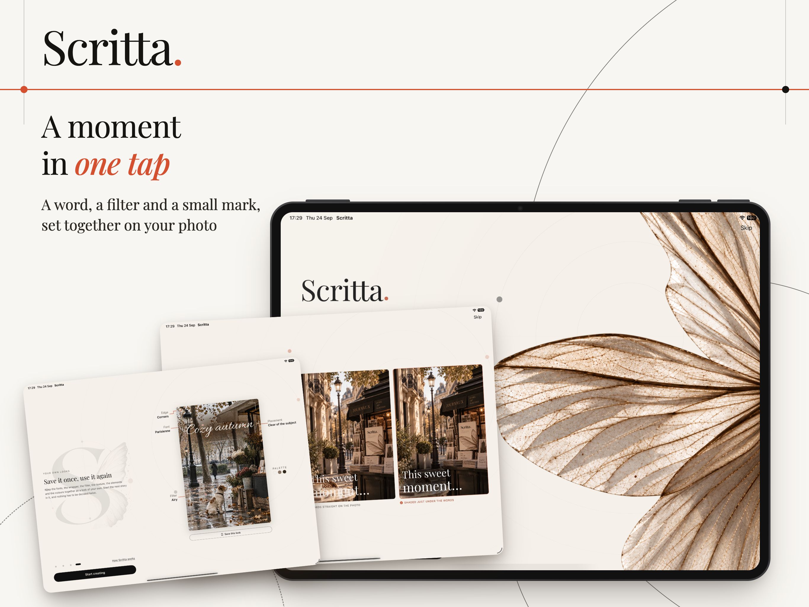 Scritta on iPad, screen 1