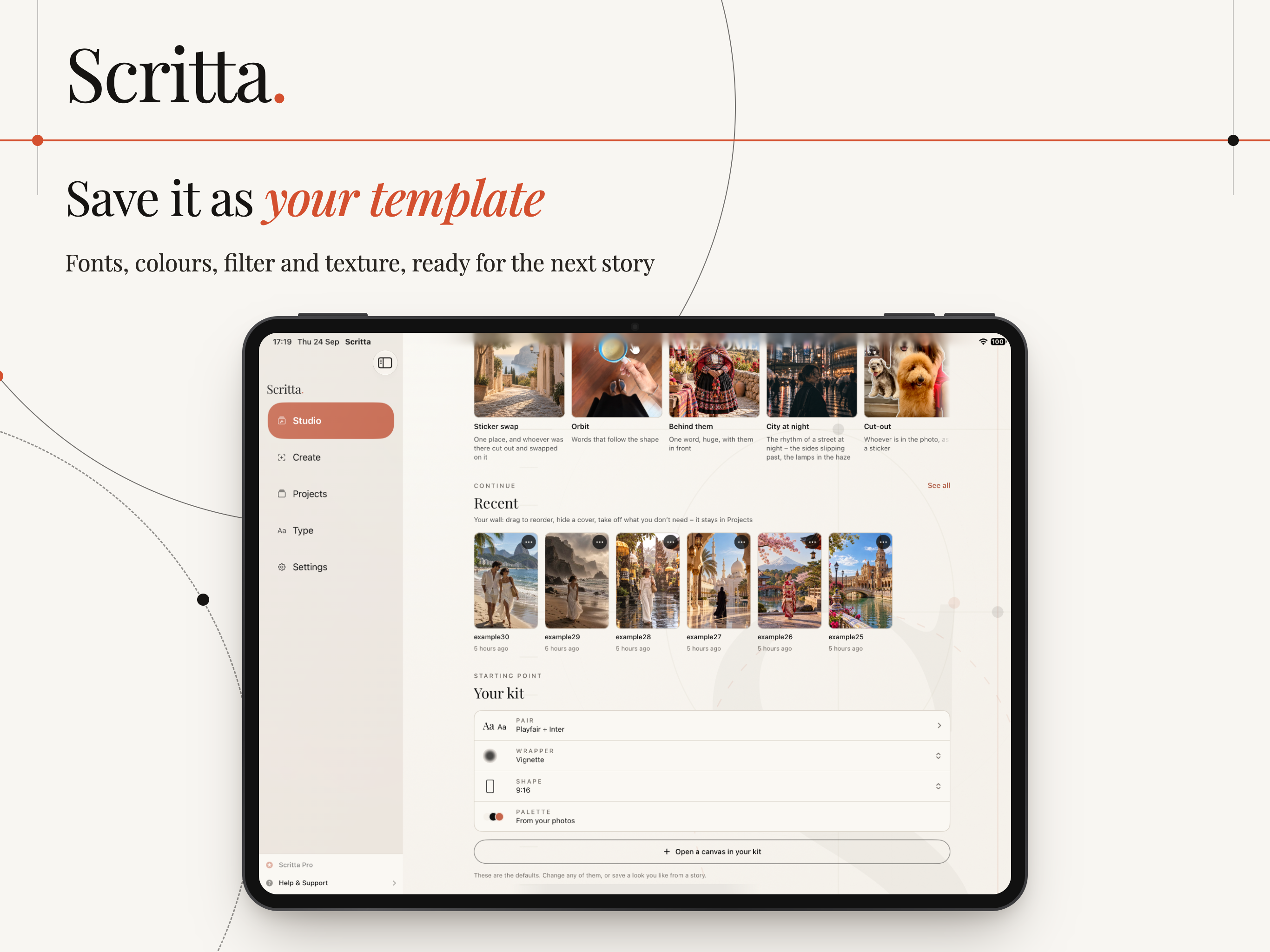 Scritta on iPad, screen 6