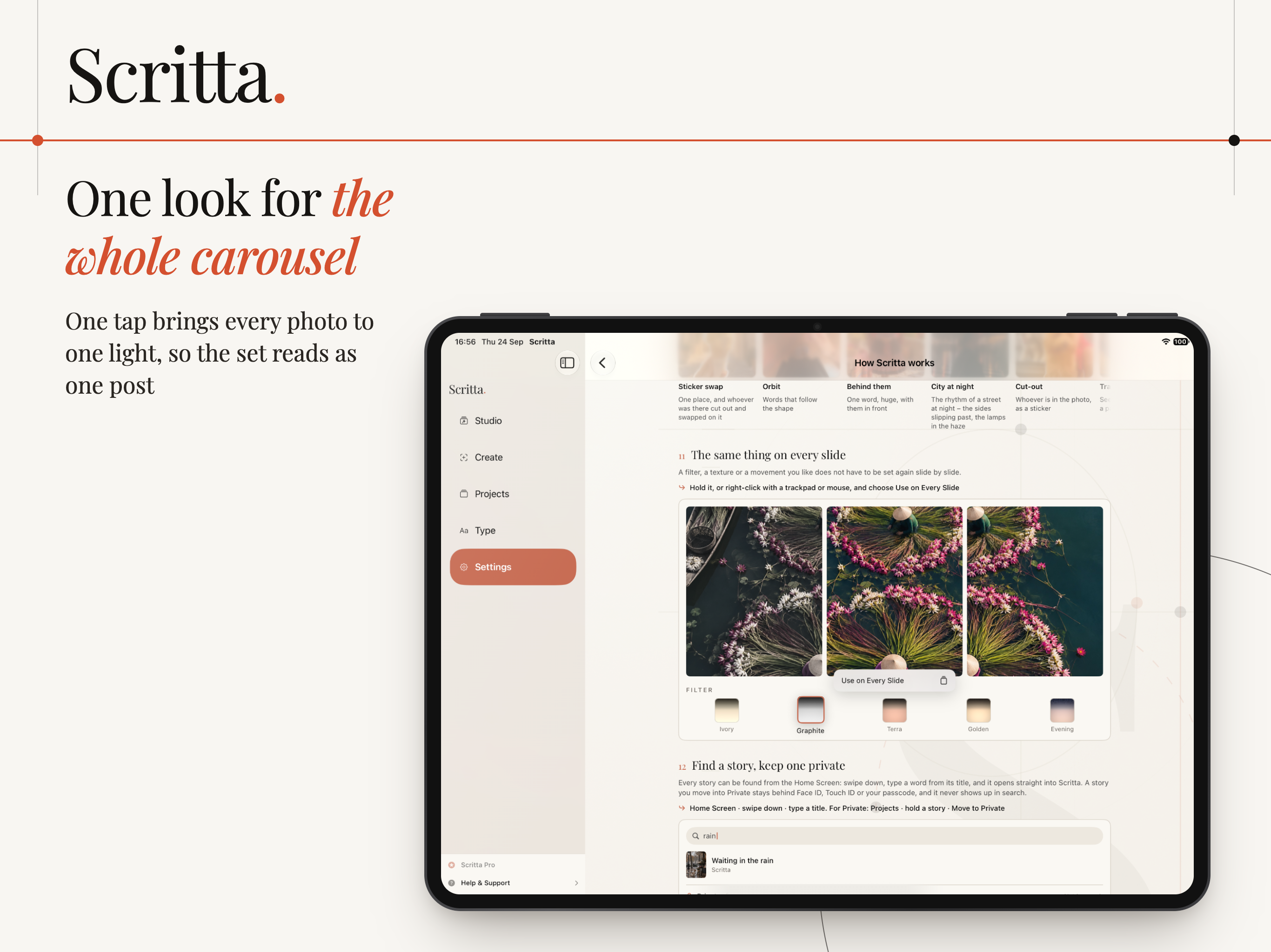 Scritta on iPad, screen 7