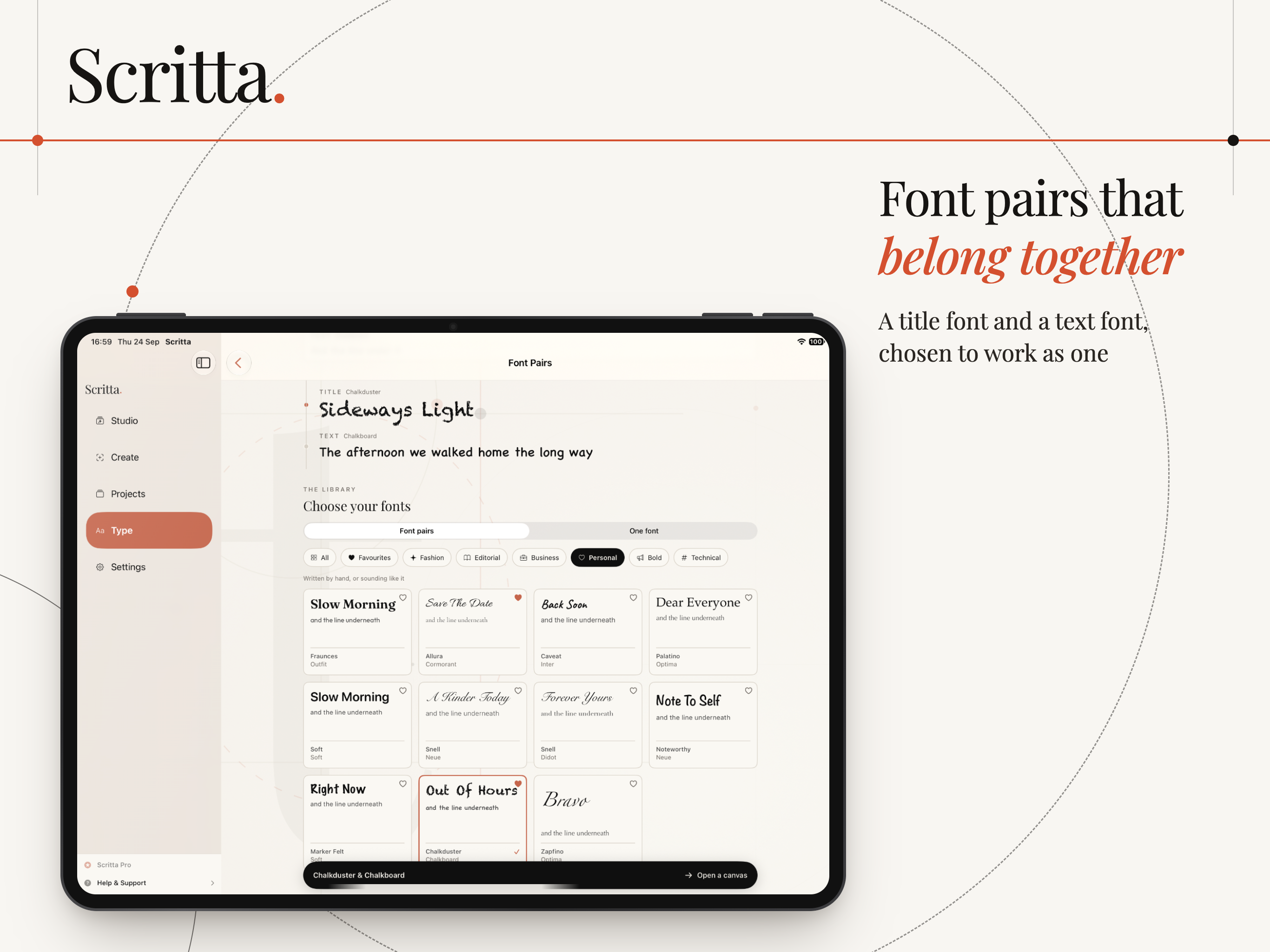 Scritta on iPad, screen 8