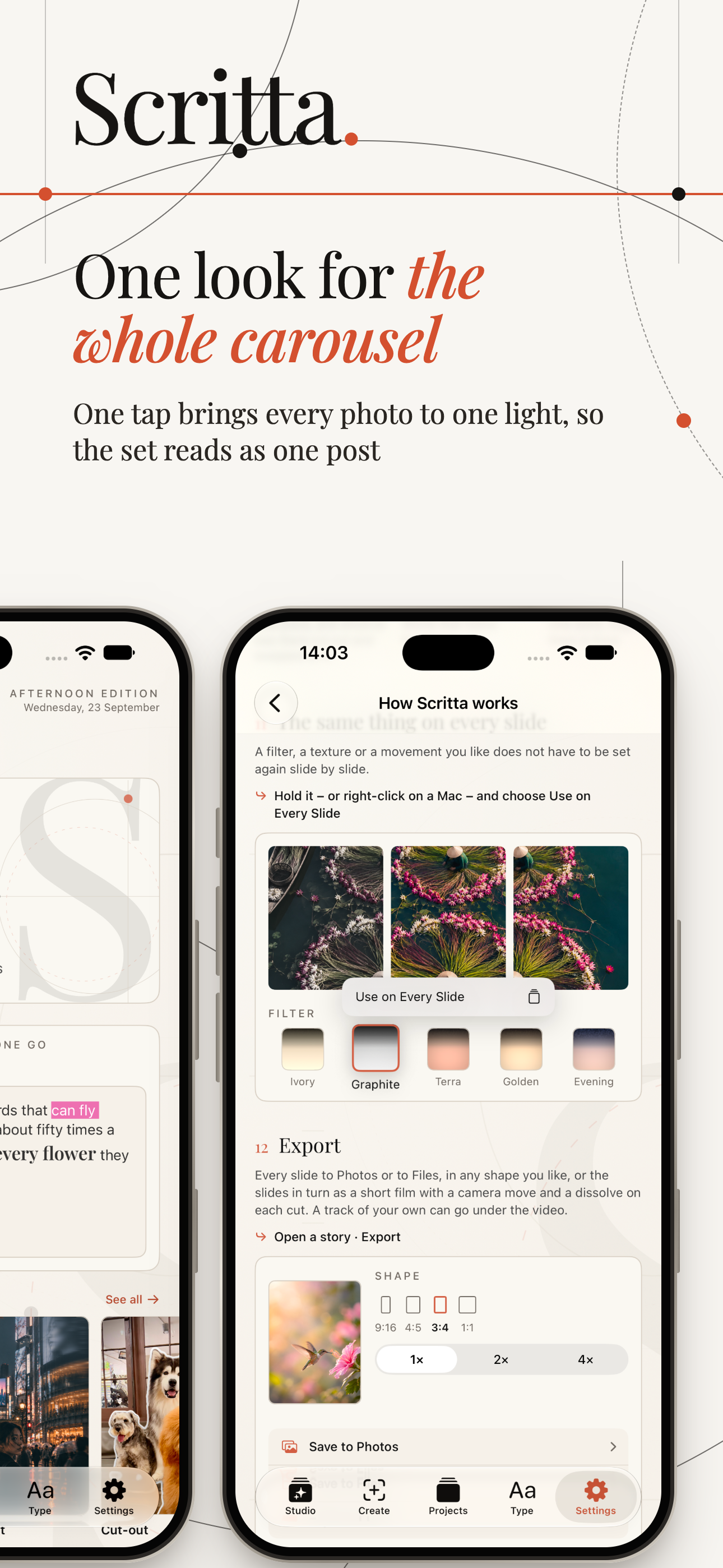 Scritta on iPhone, screen 2