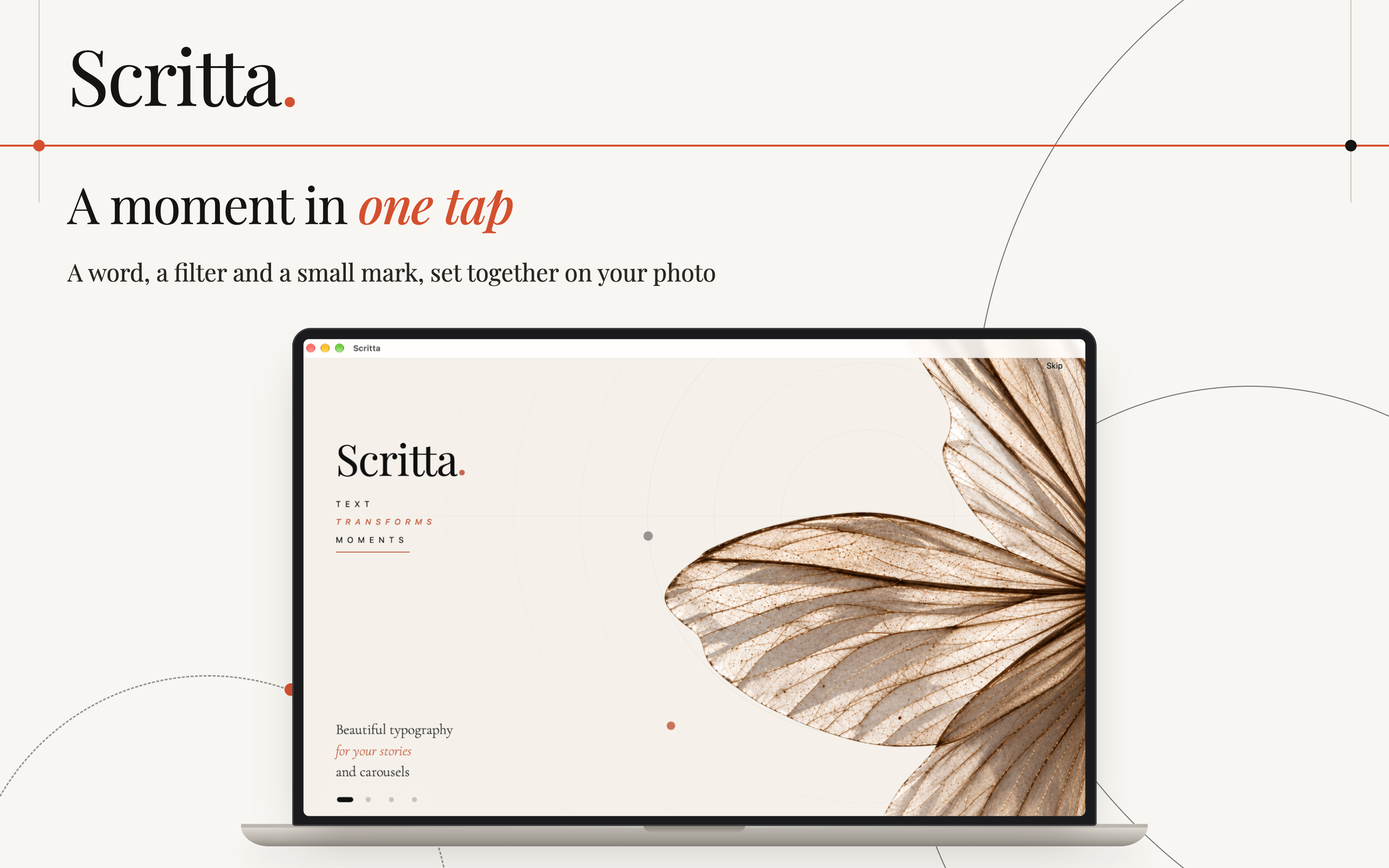 Scritta on Mac, screen 1